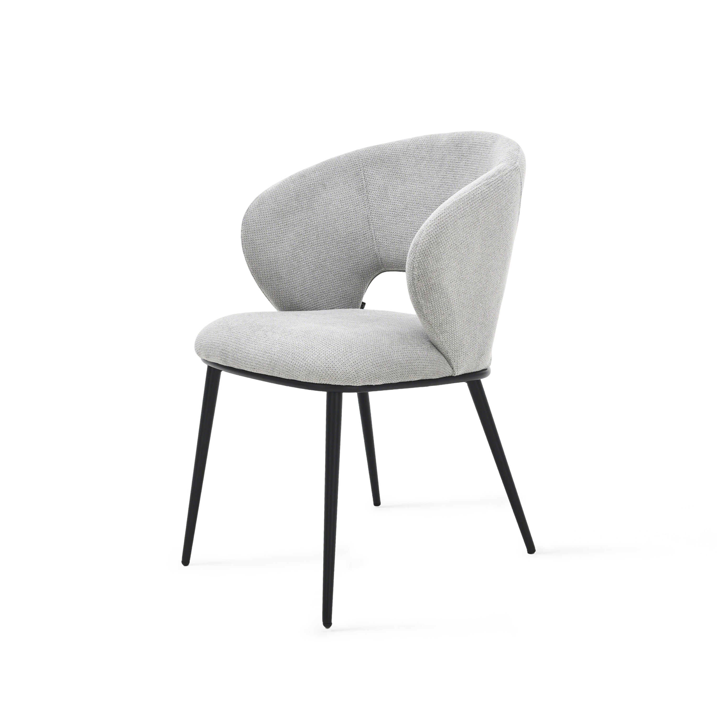Chaises en tissu Alice, Lot de 2, Gris Glace
