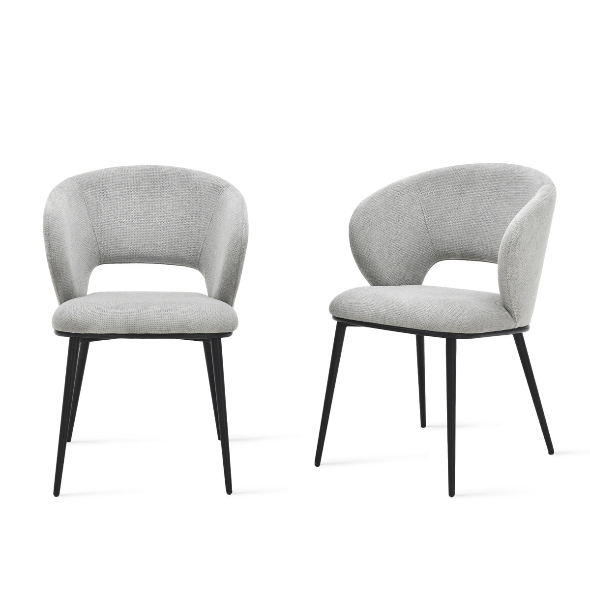Sillas de tela Alice, Juego de 2, Gris Hielo