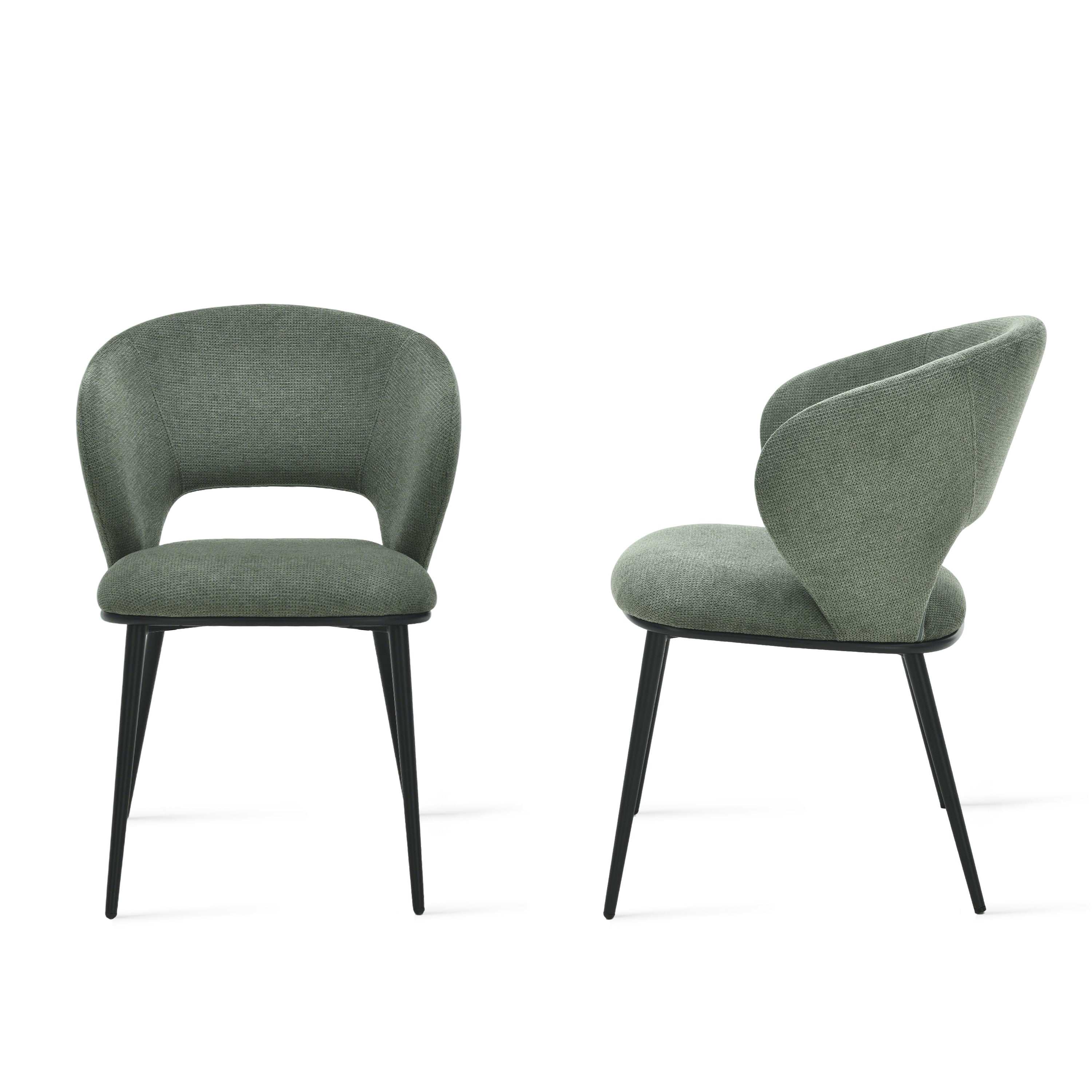 Alice Fabric Chairs, Set of 2, Forest Green - Detail image 5