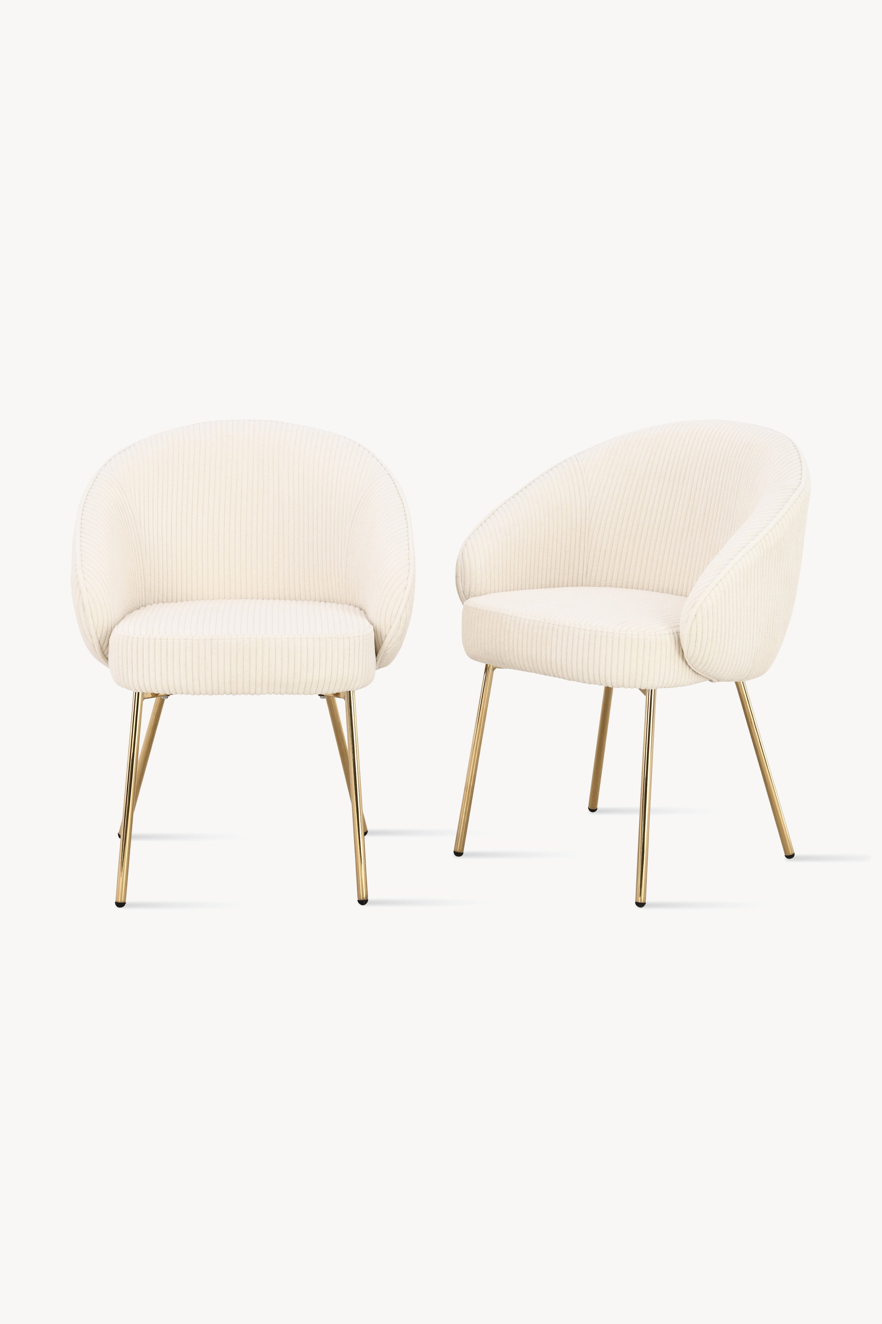 Stühle aus Stoff Beatrice, 2er-Set, Cremeweiß