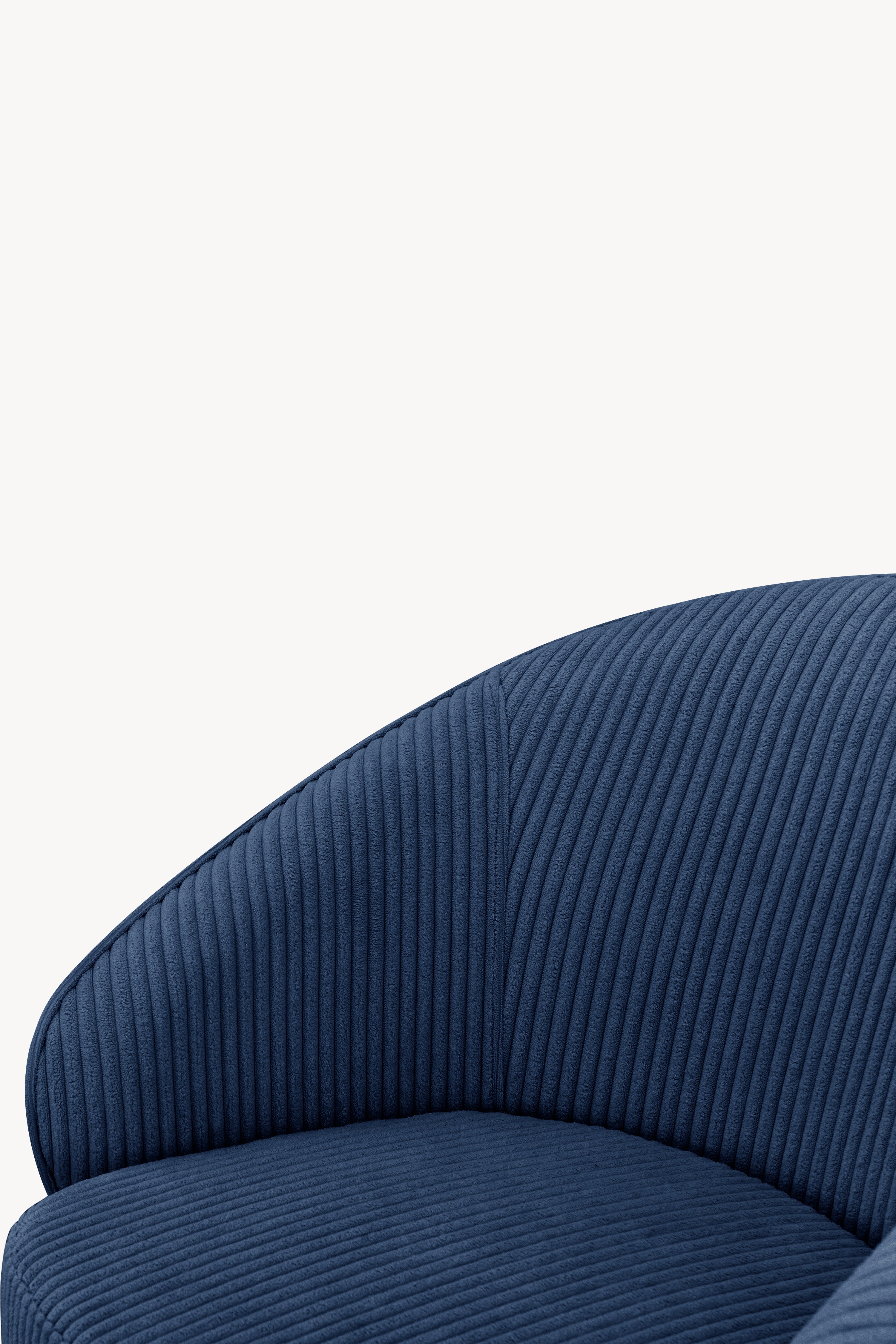 Beatrice Fabric Chairs, Set of 2, Blue Corduroy with Gold Metal Legs - Detail image 12