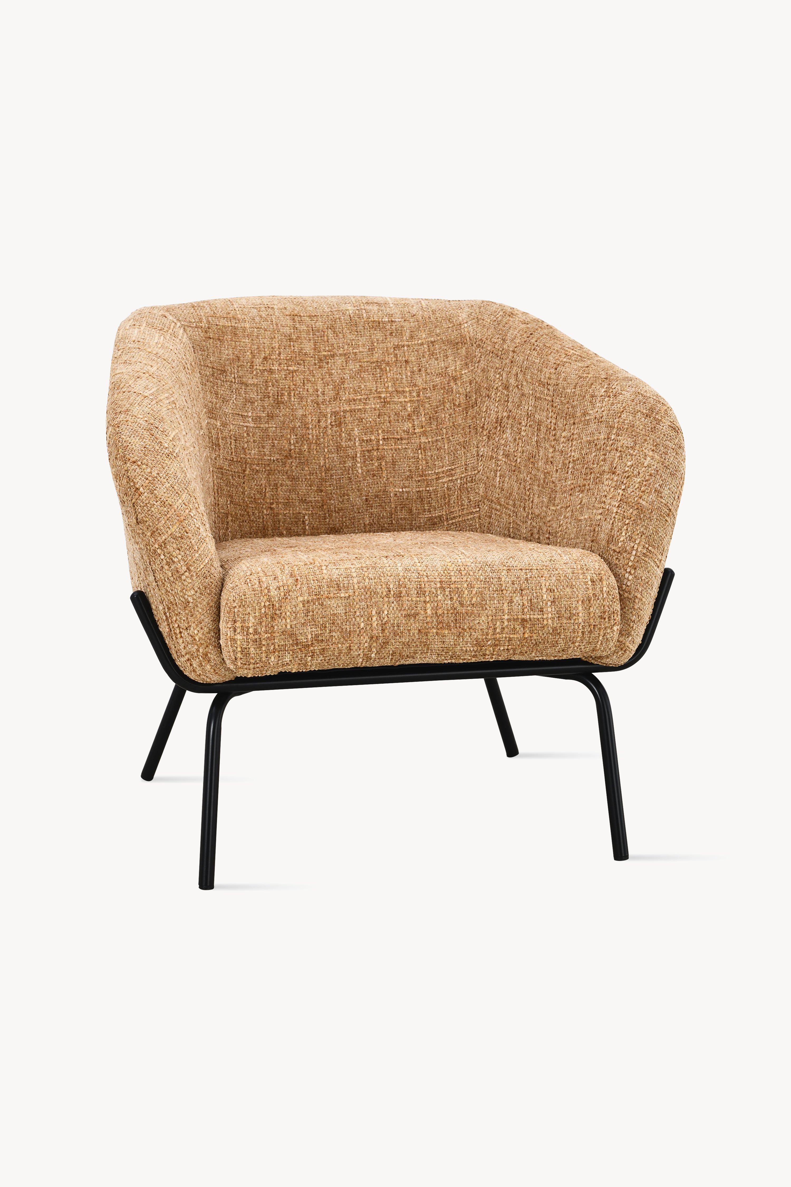 Fauteuil en tissu Davide, Orange - Image principale