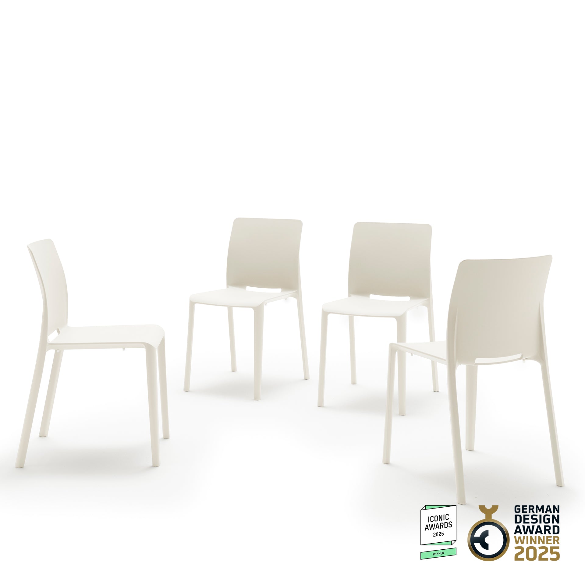 Chaises Emma, Lot de 4, Blanc