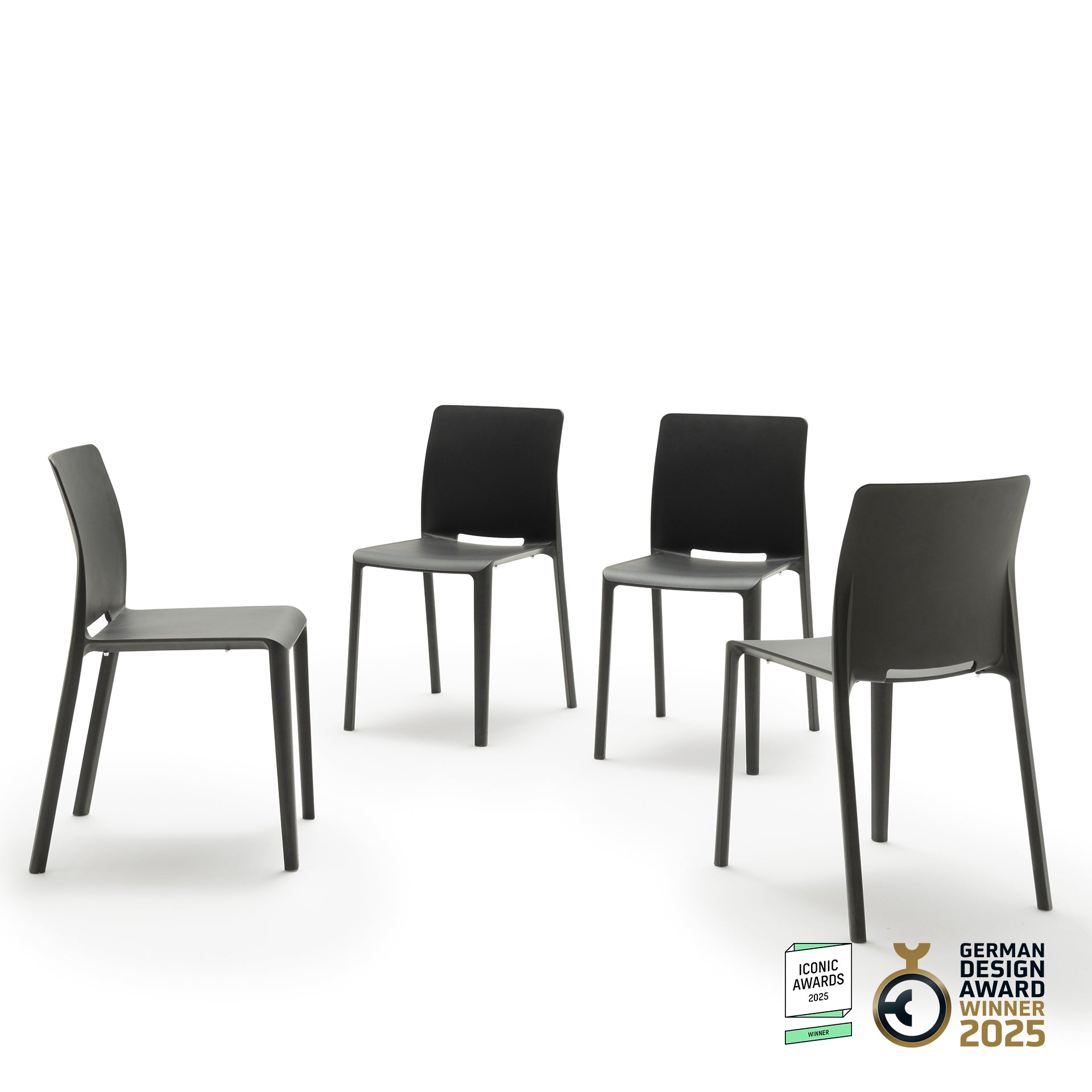 Sedie Emma, Set da 4, Nero
