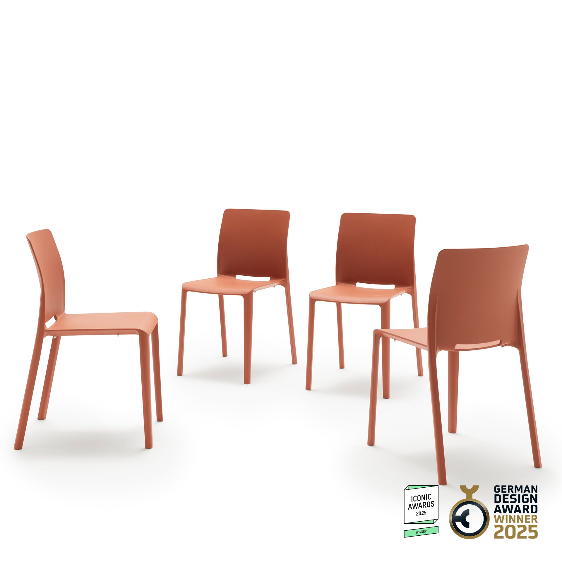 Sedie Emma, Set da 4, Terracotta