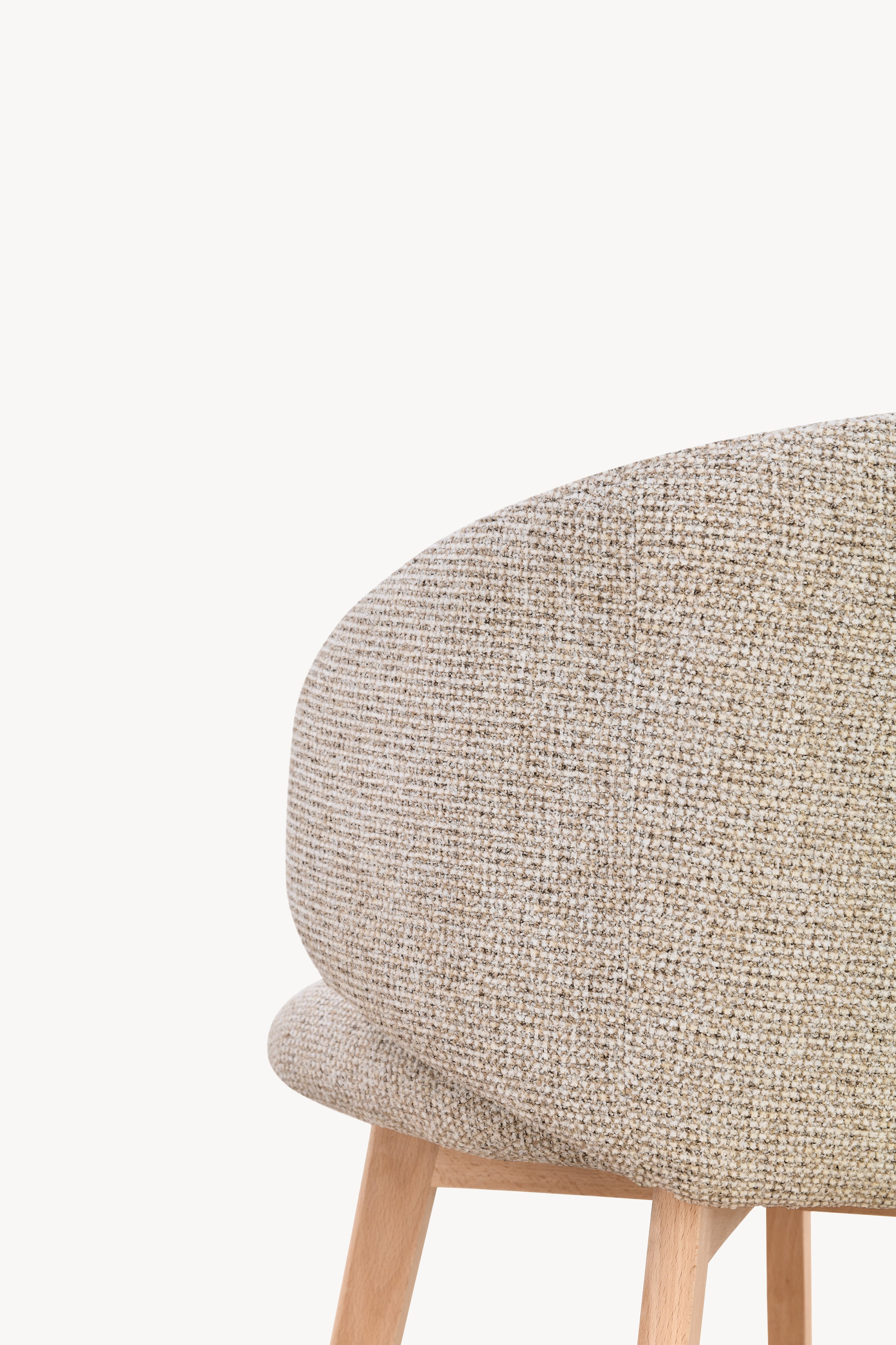 Scaune din material textil Federica, Set de 2, Bej - Imagine detaliu 17