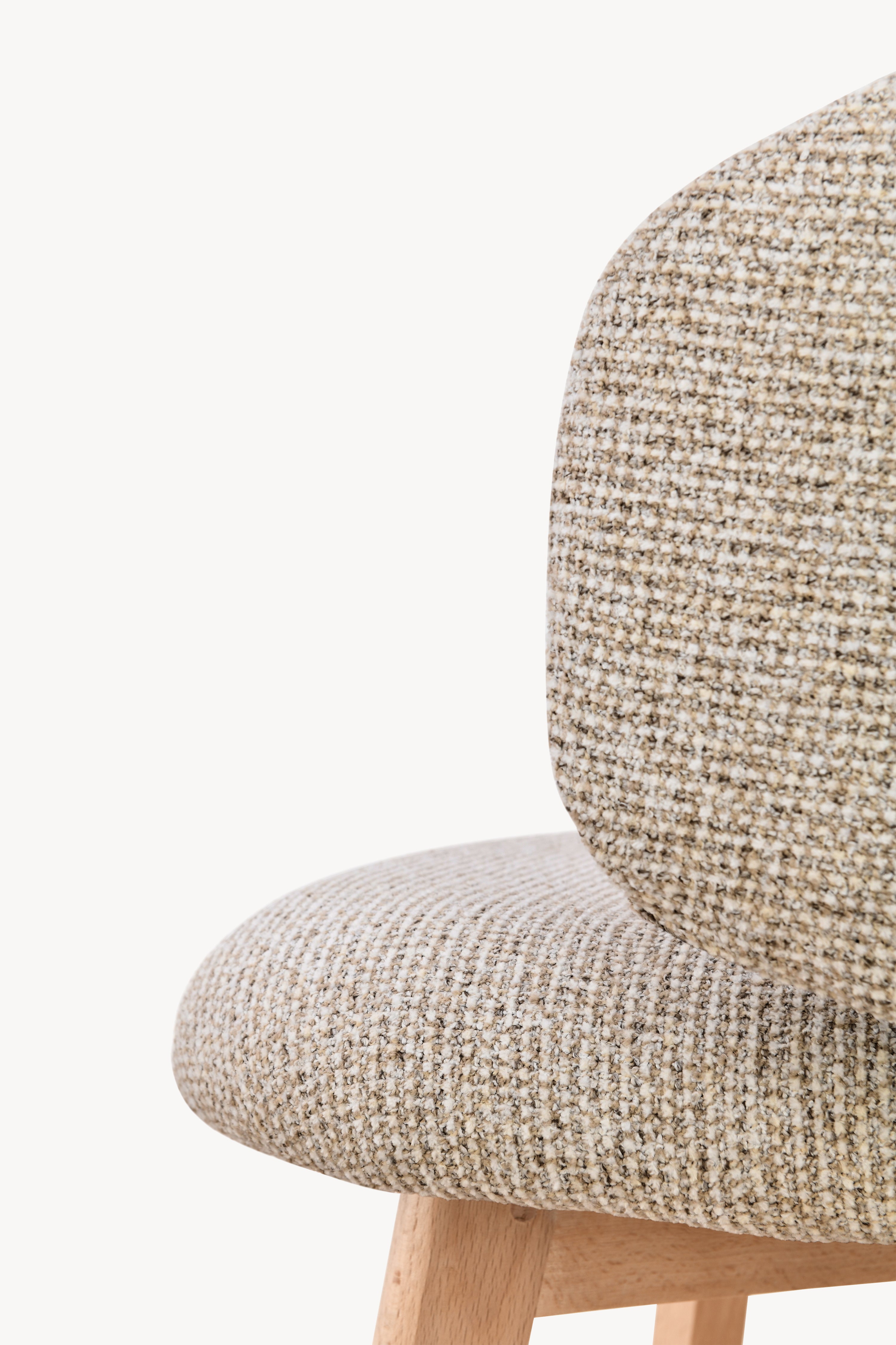 Scaune din material textil Federica, Set de 2, Bej - Imagine detaliu 12