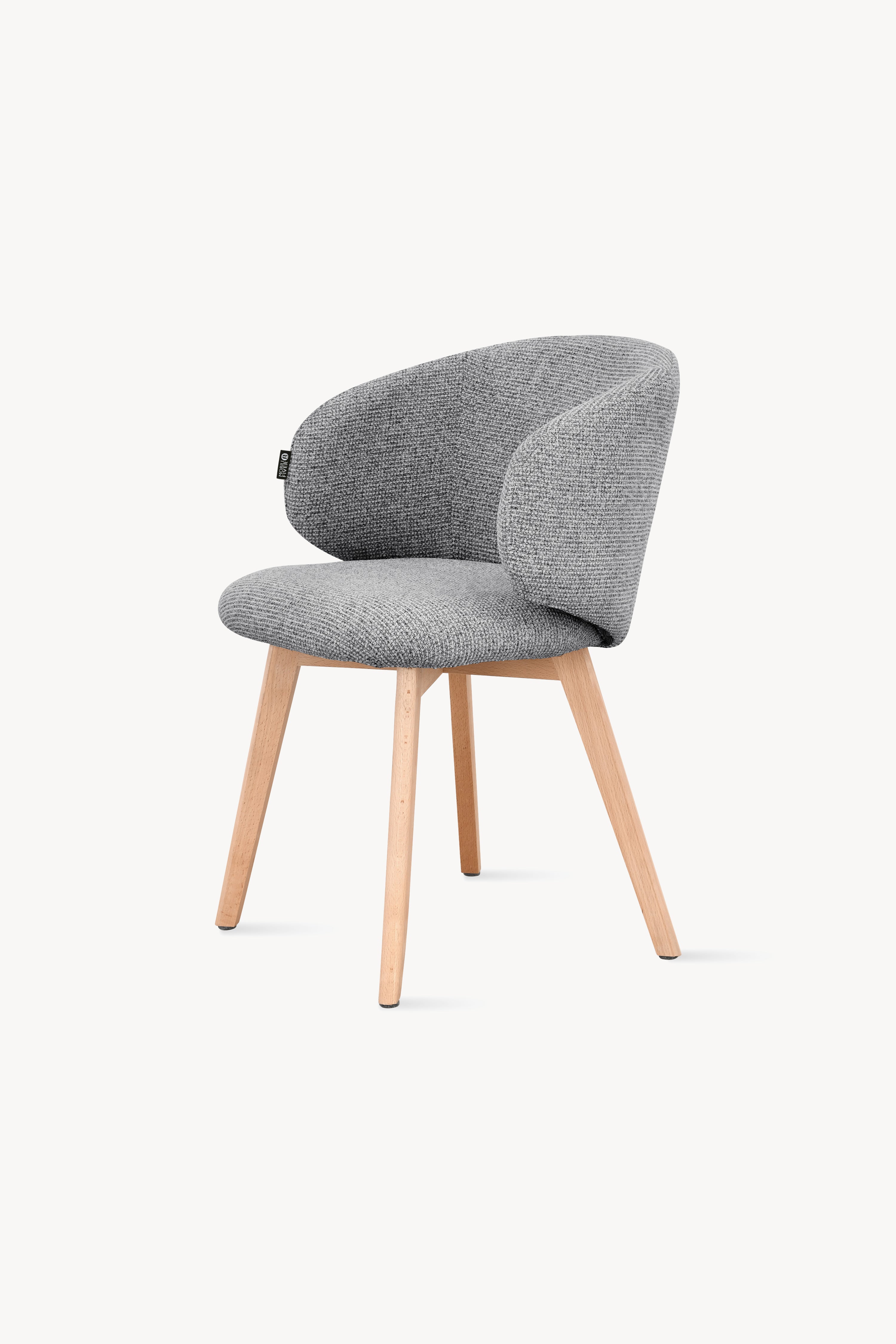 Chaises en tissu Federica, Lot de 2, Gris - Image de détail 1