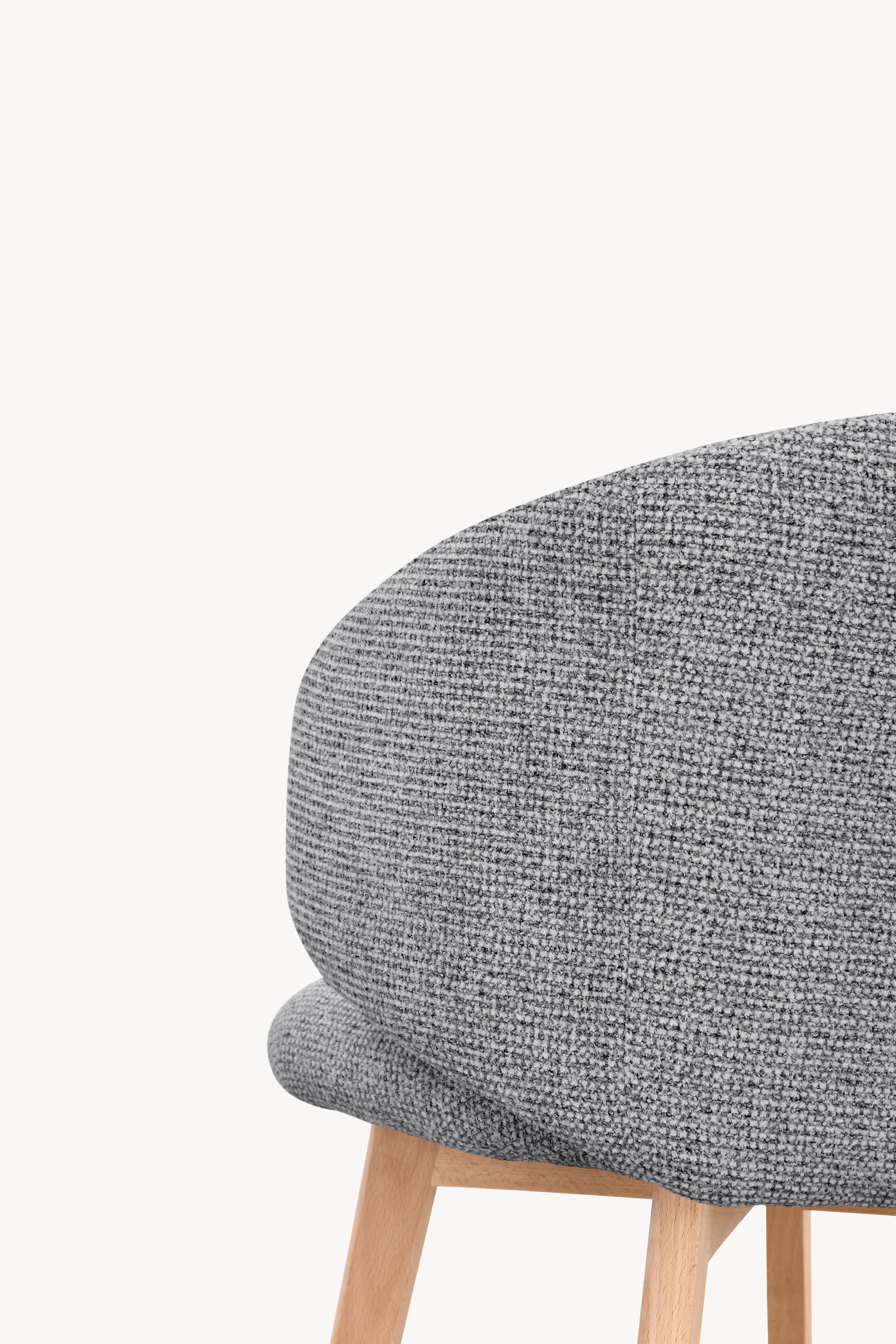 Chaises en tissu Federica, Lot de 2, Gris - Image de détail 7