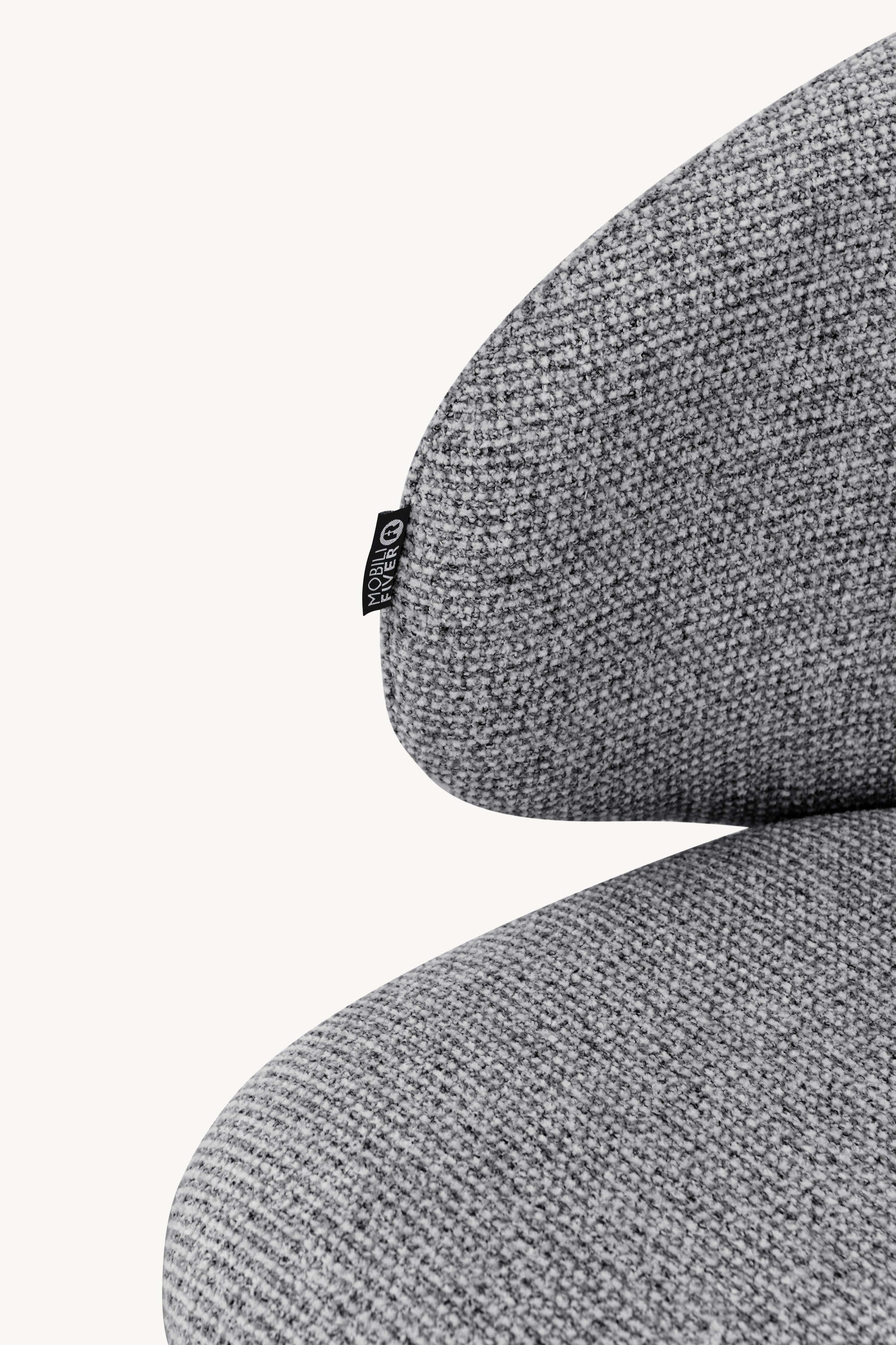 Chaises en tissu Federica, Lot de 2, Gris - Image de détail 12