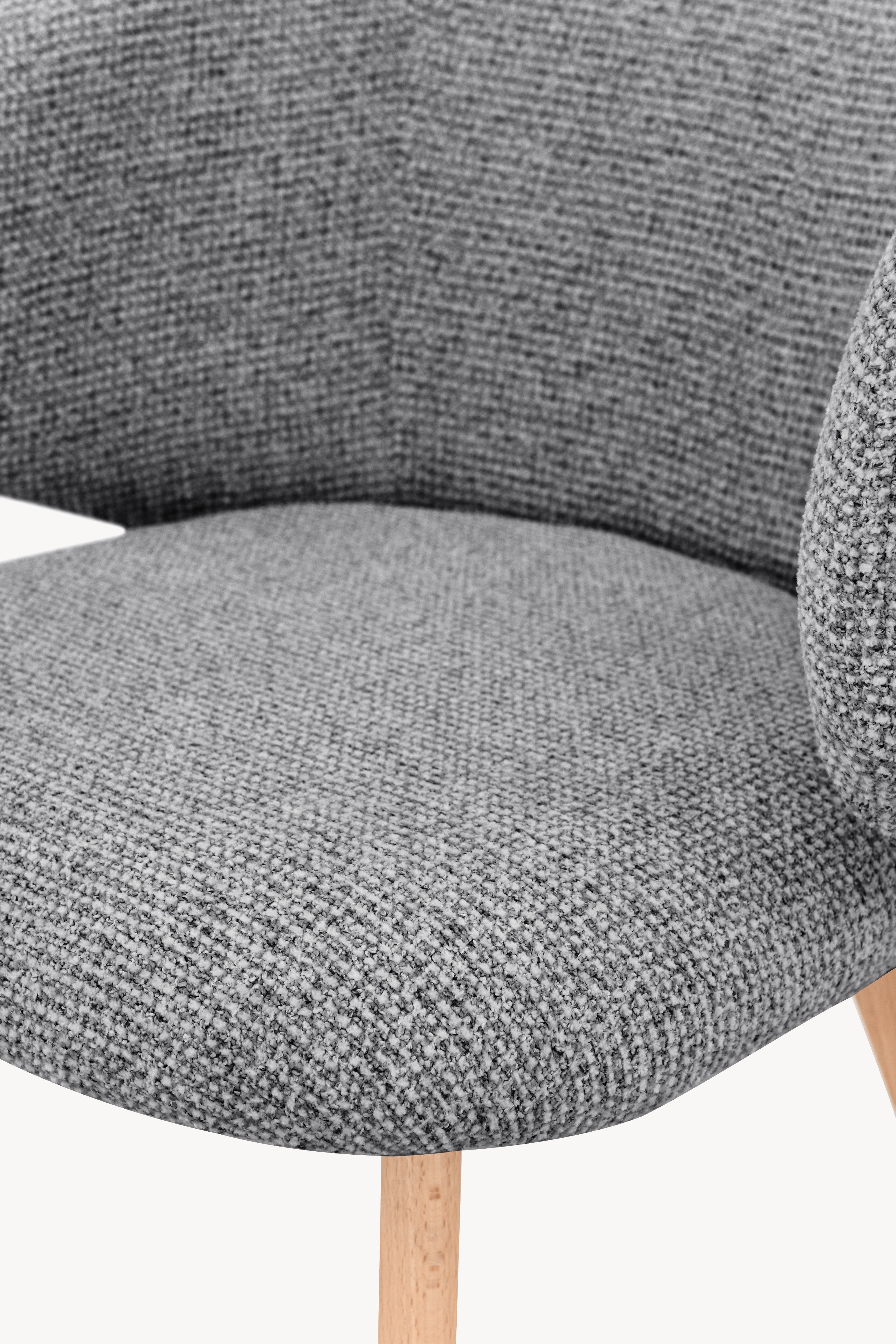 Chaises en tissu Federica, Lot de 2, Gris - Image de détail 14