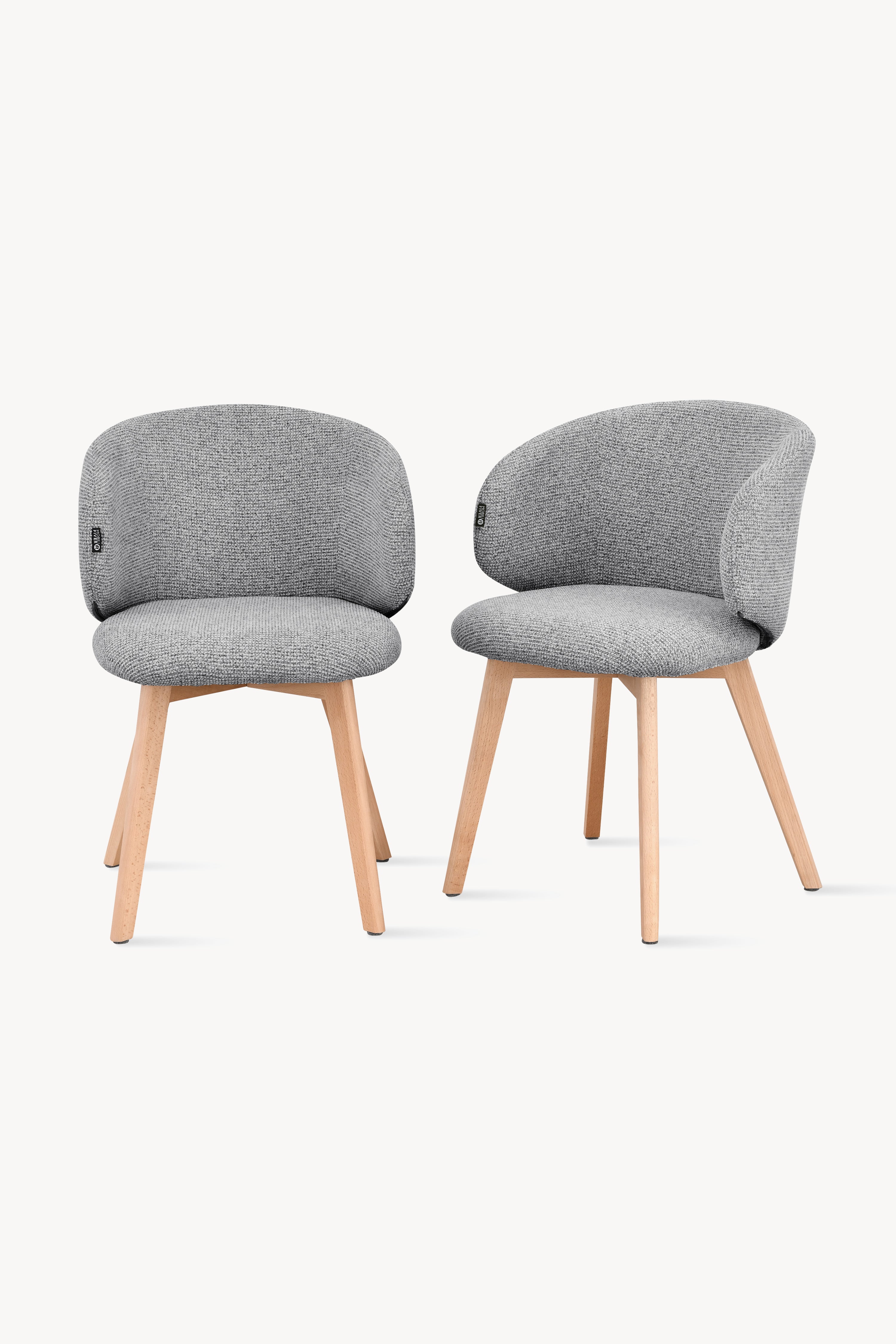 Federica Fabric Chairs, Set of 2, Grey