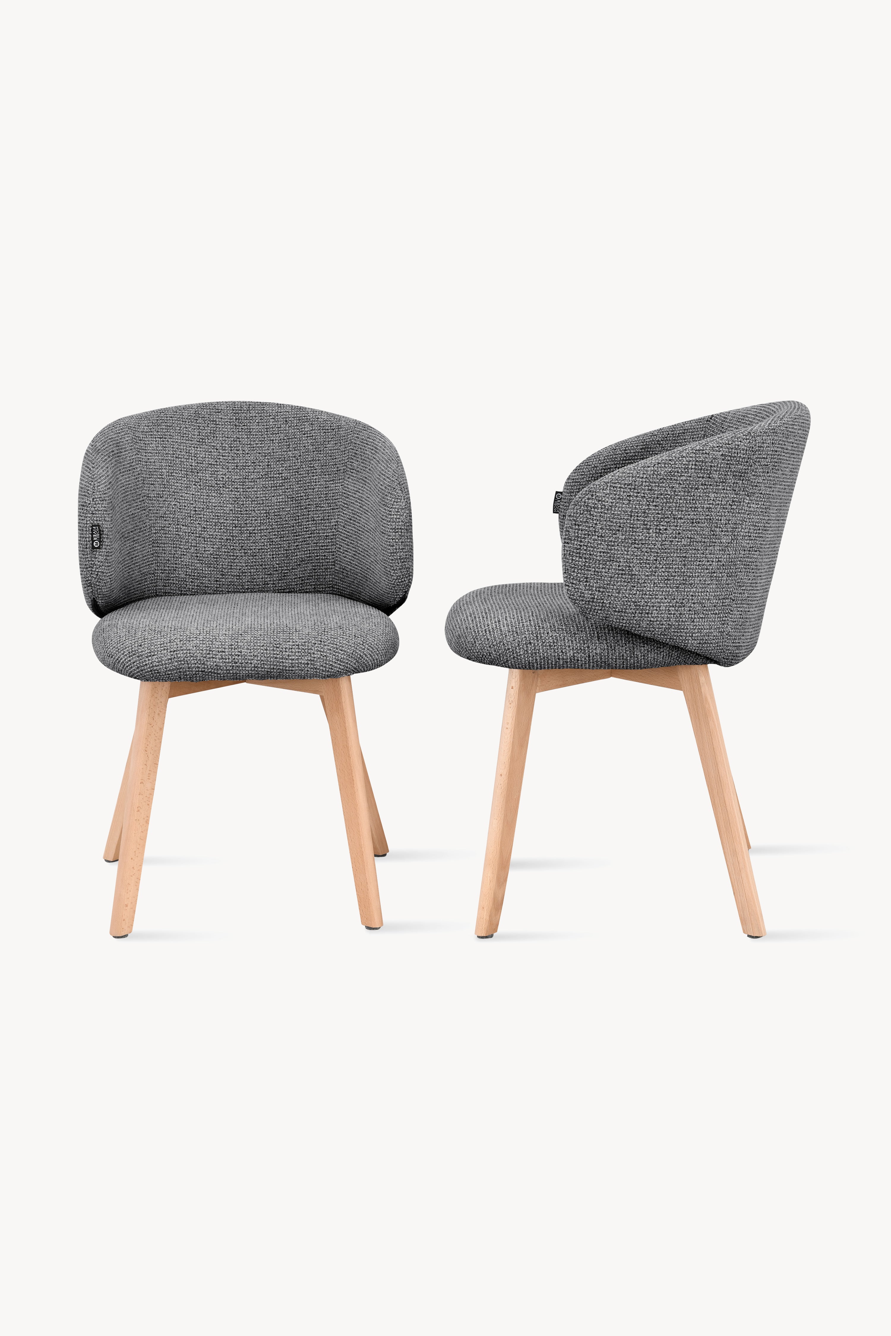 Chaises en tissu Federica, Lot de 2, Gris Foncé - Image de détail 5