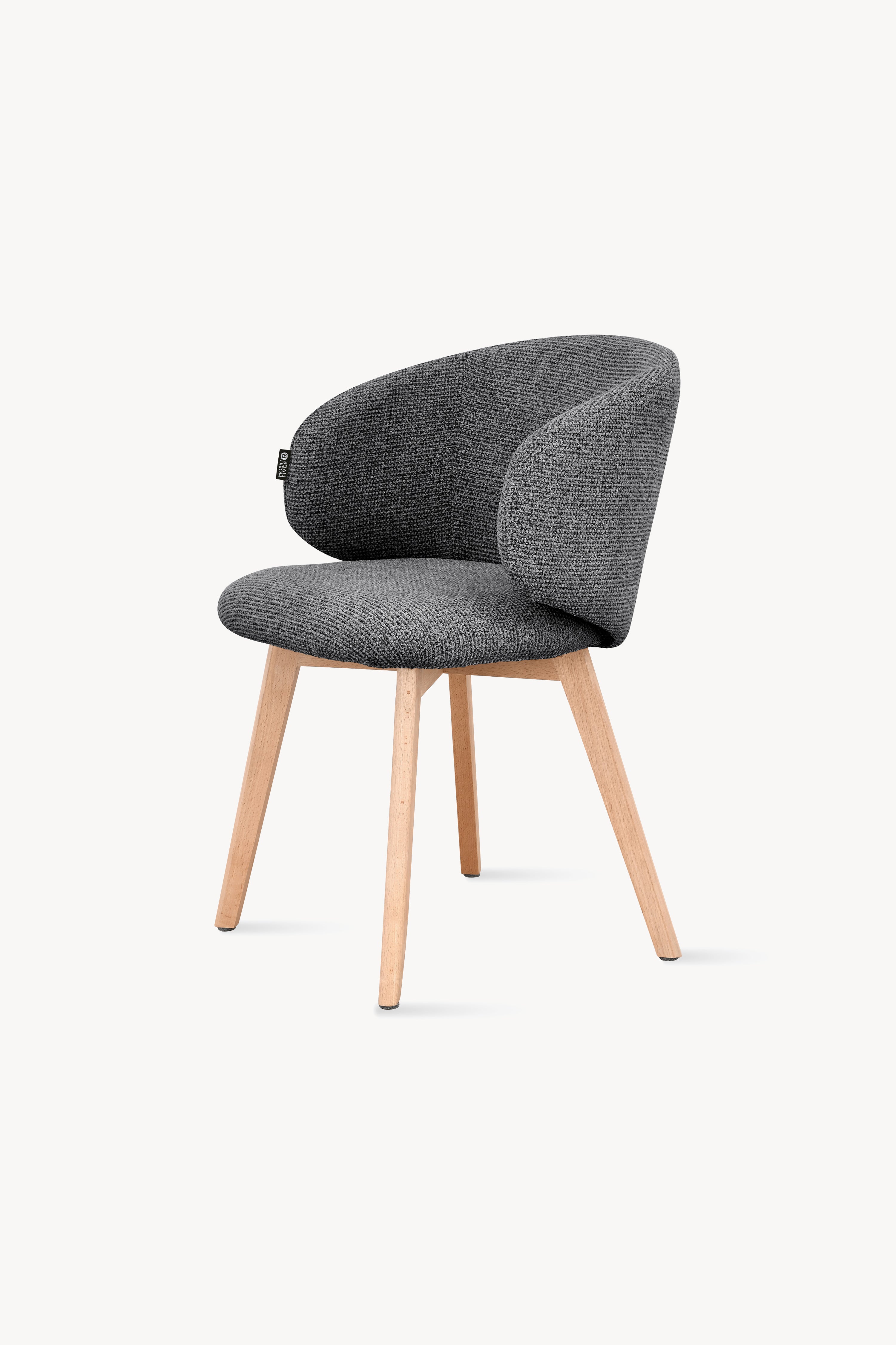 Chaises en tissu Federica, Lot de 2, Gris Foncé - Image de détail 7