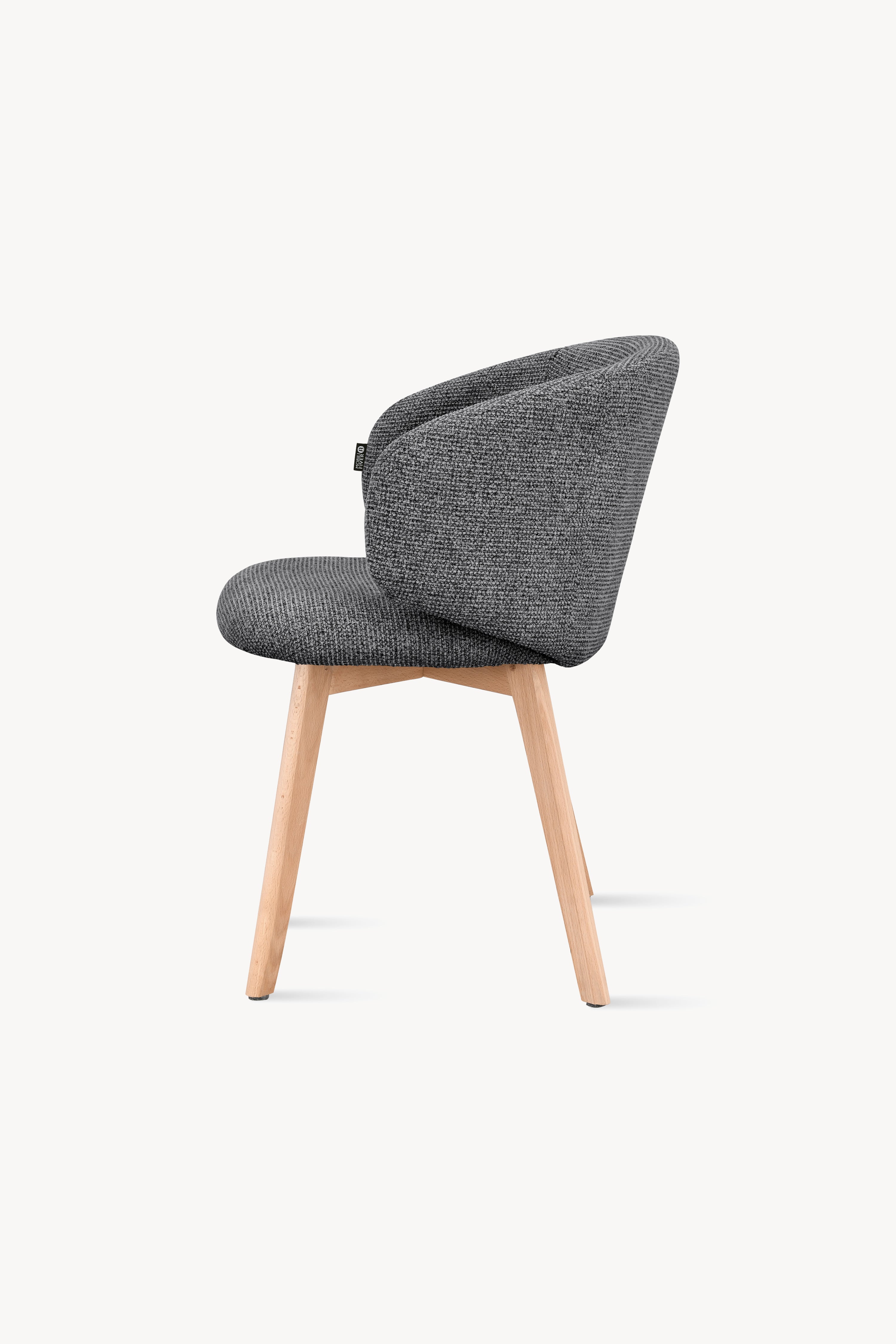 Chaises en tissu Federica, Lot de 2, Gris Foncé - Image de détail 1