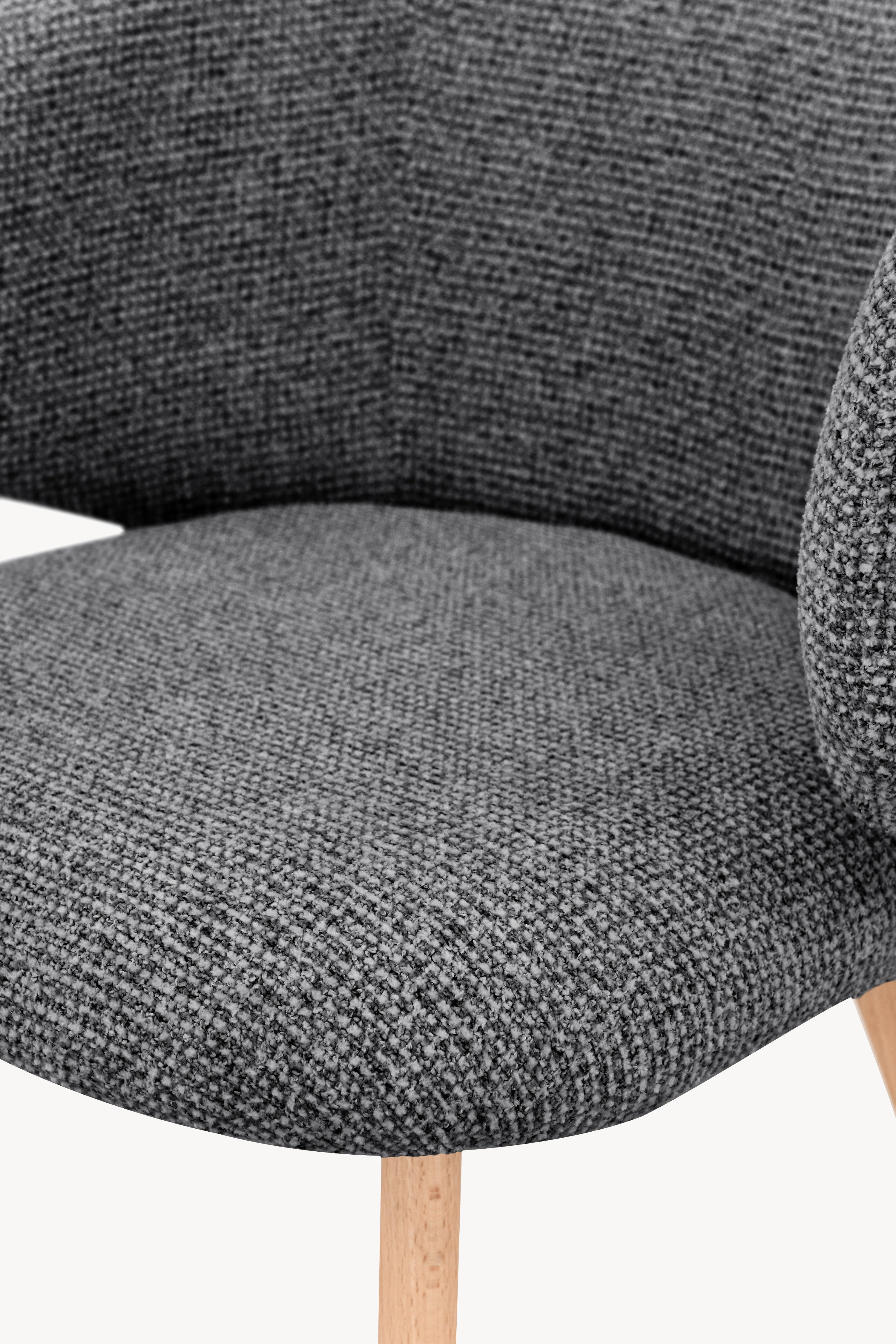 Chaises en tissu Federica, Lot de 2, Gris Foncé - Image de détail 17