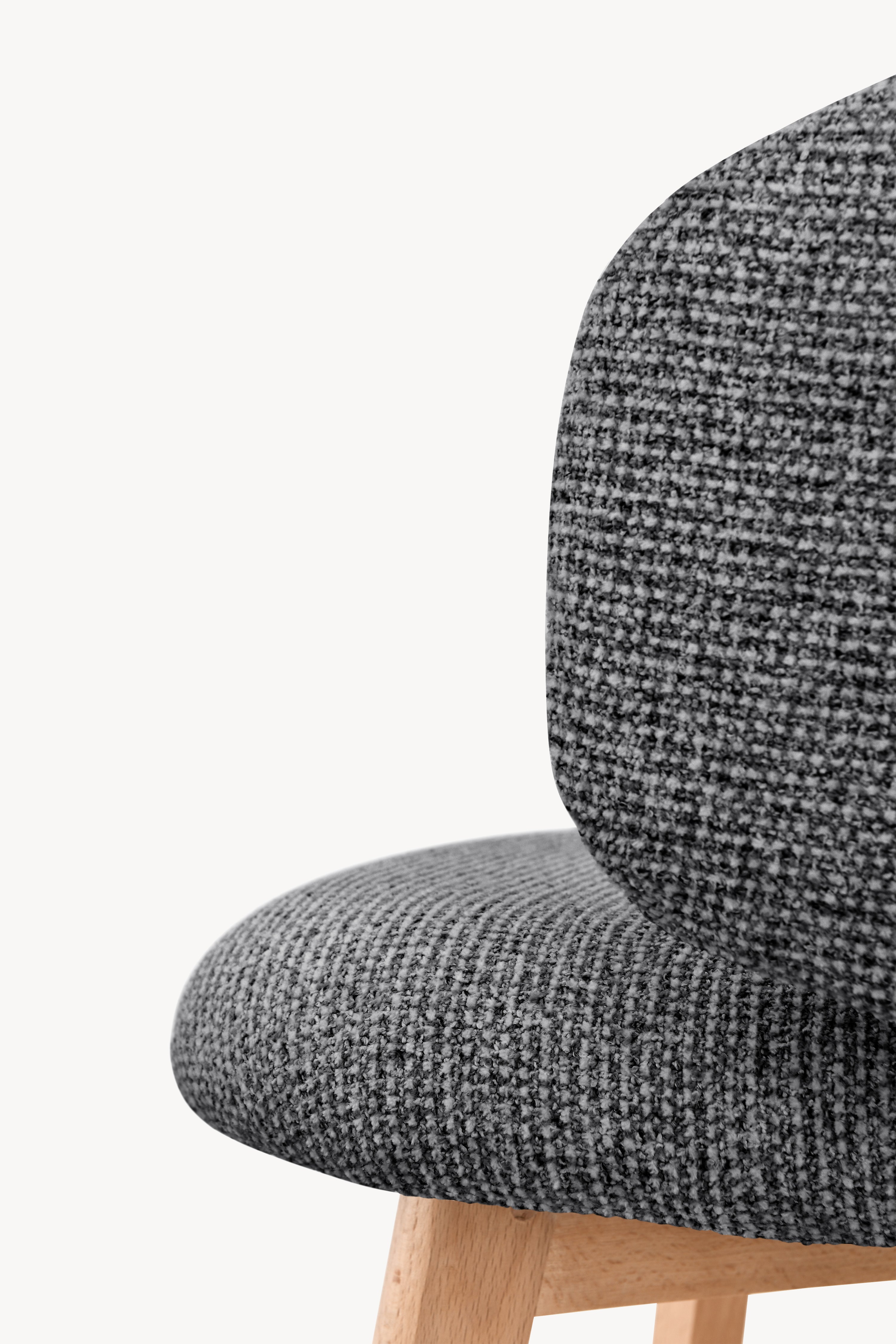 Chaises en tissu Federica, Lot de 2, Gris Foncé - Image de détail 3