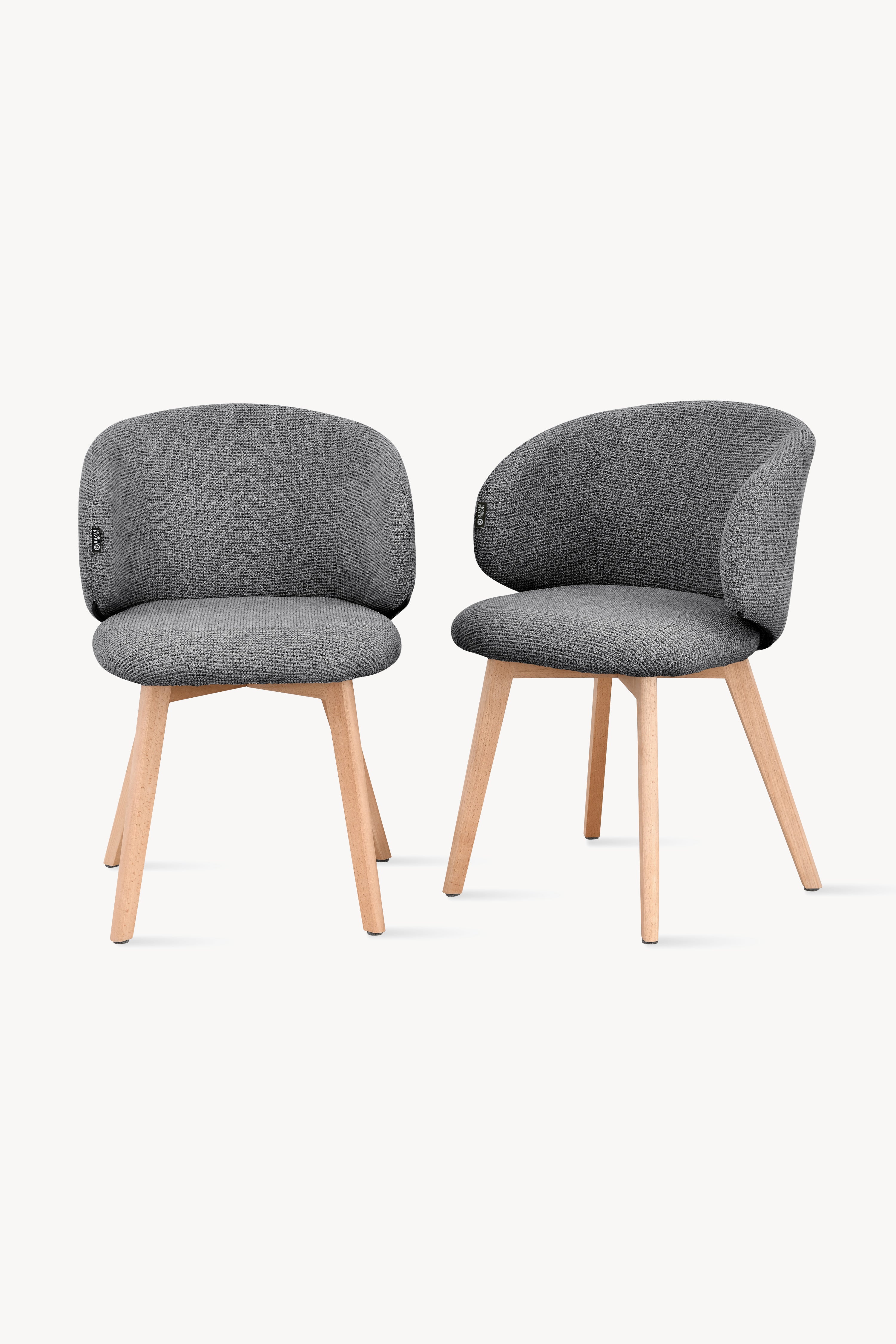 Chaises en tissu Federica, Lot de 2, Gris Foncé - Image principale