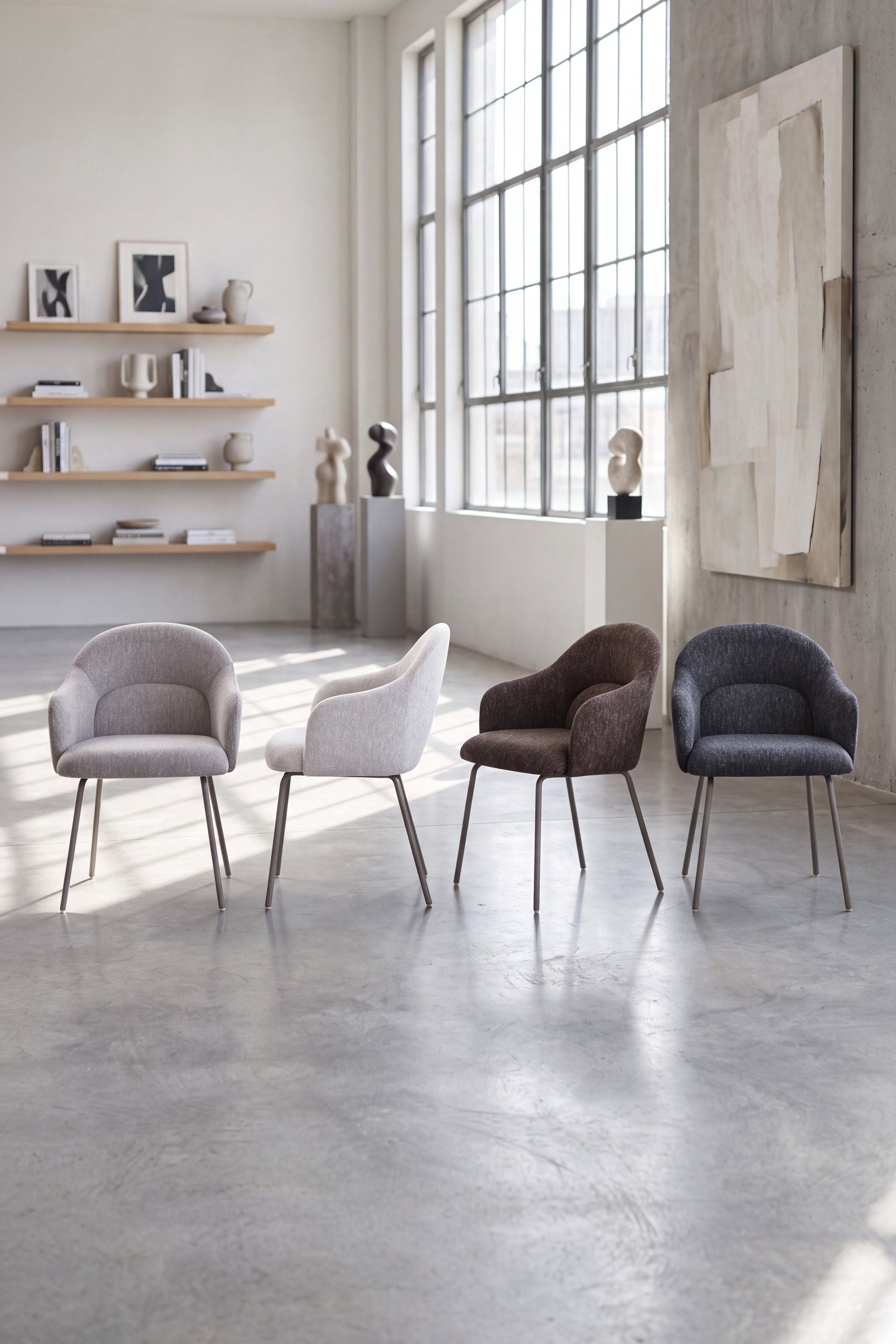 Cadeiras em tecido Giulia, Conjunto de 2, Branco - Imagem do conjunto 1