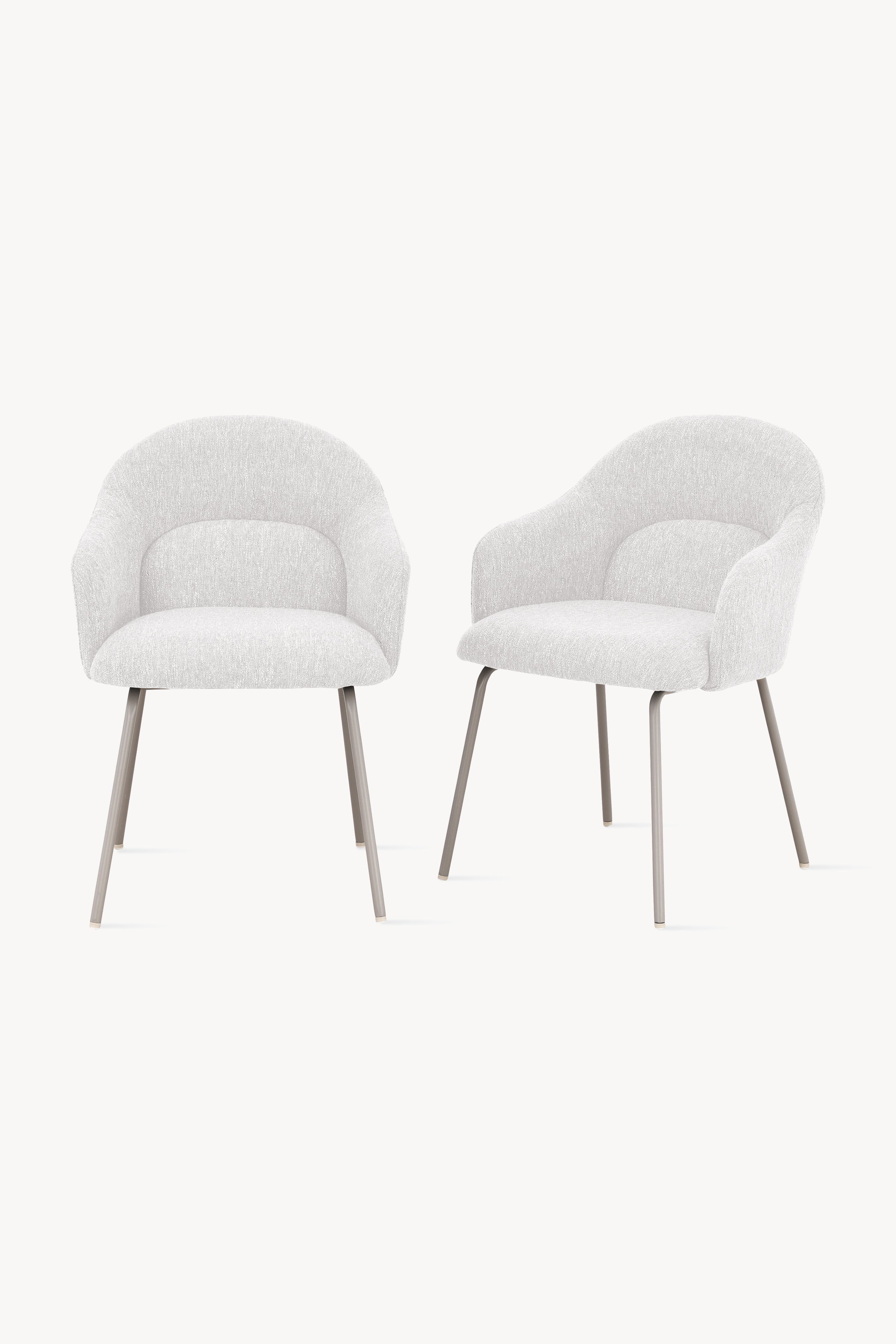 Cadeiras em tecido Giulia, Conjunto de 2, Branco - Imagem principal