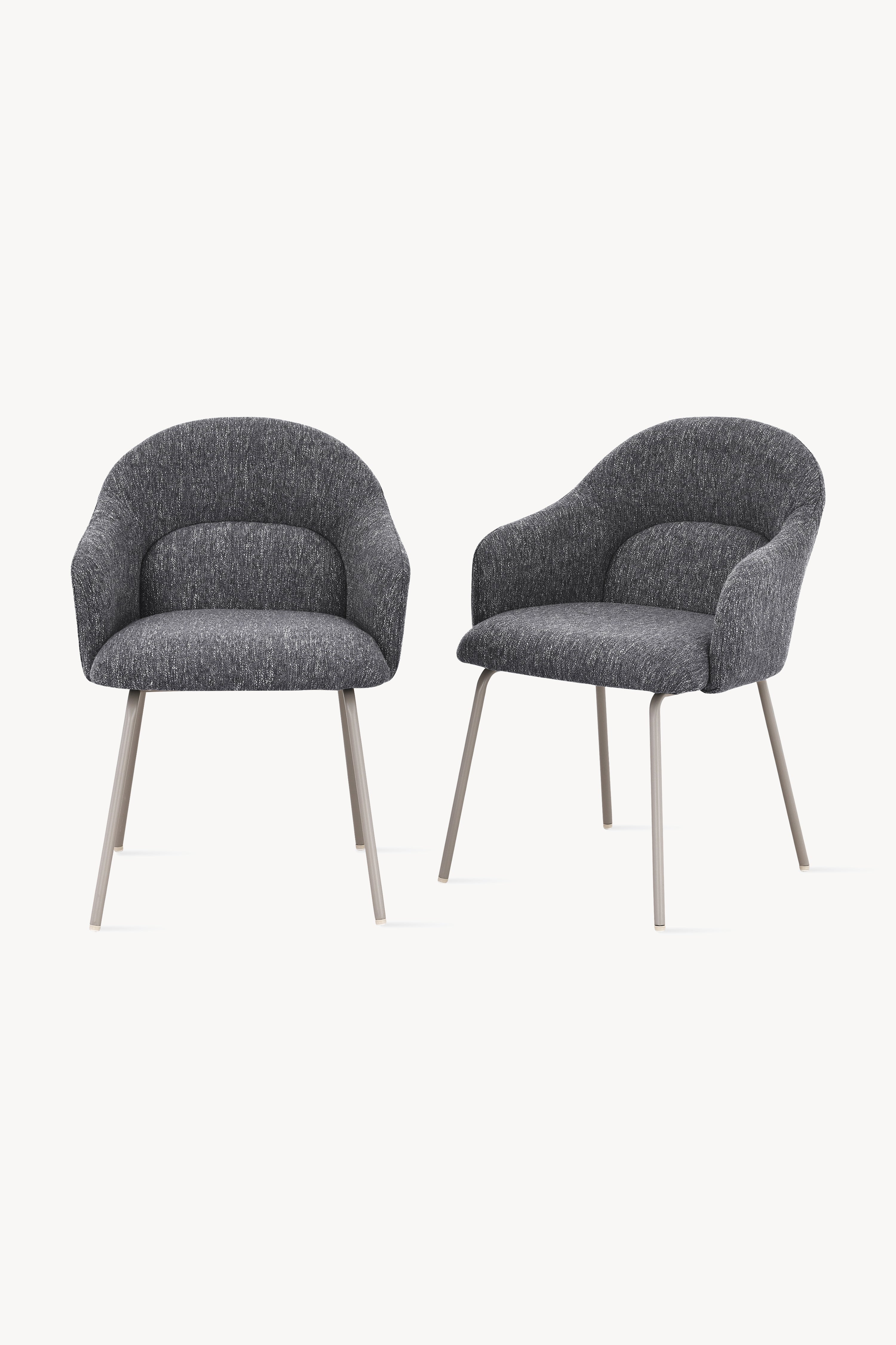 Stühle aus Stoff Giulia, 2er-Set, Dunkelgrau - Hauptbild