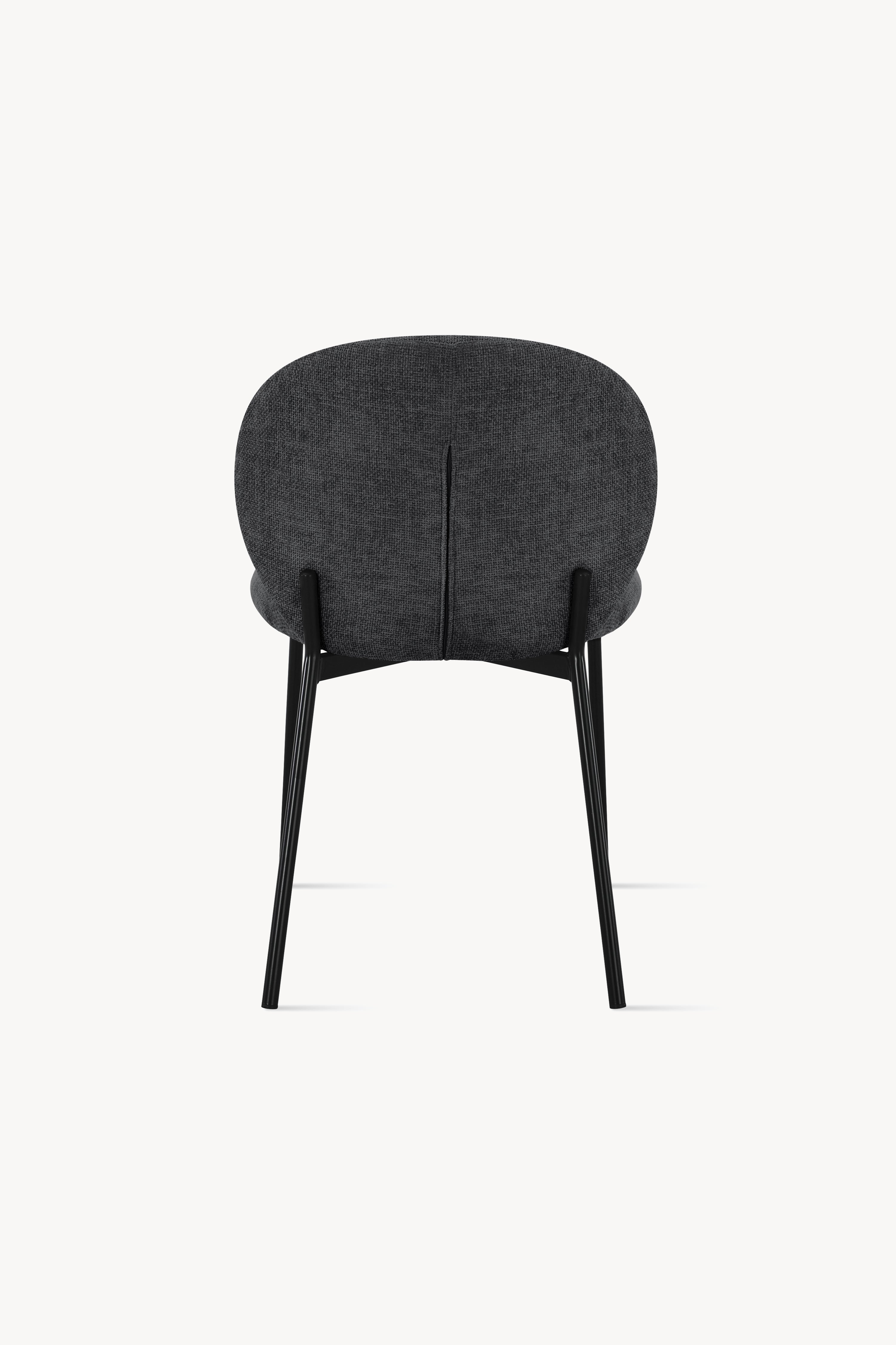 Chaises en tissu Icaro, Lot de 2, Gris Foncé - Image de détail 12