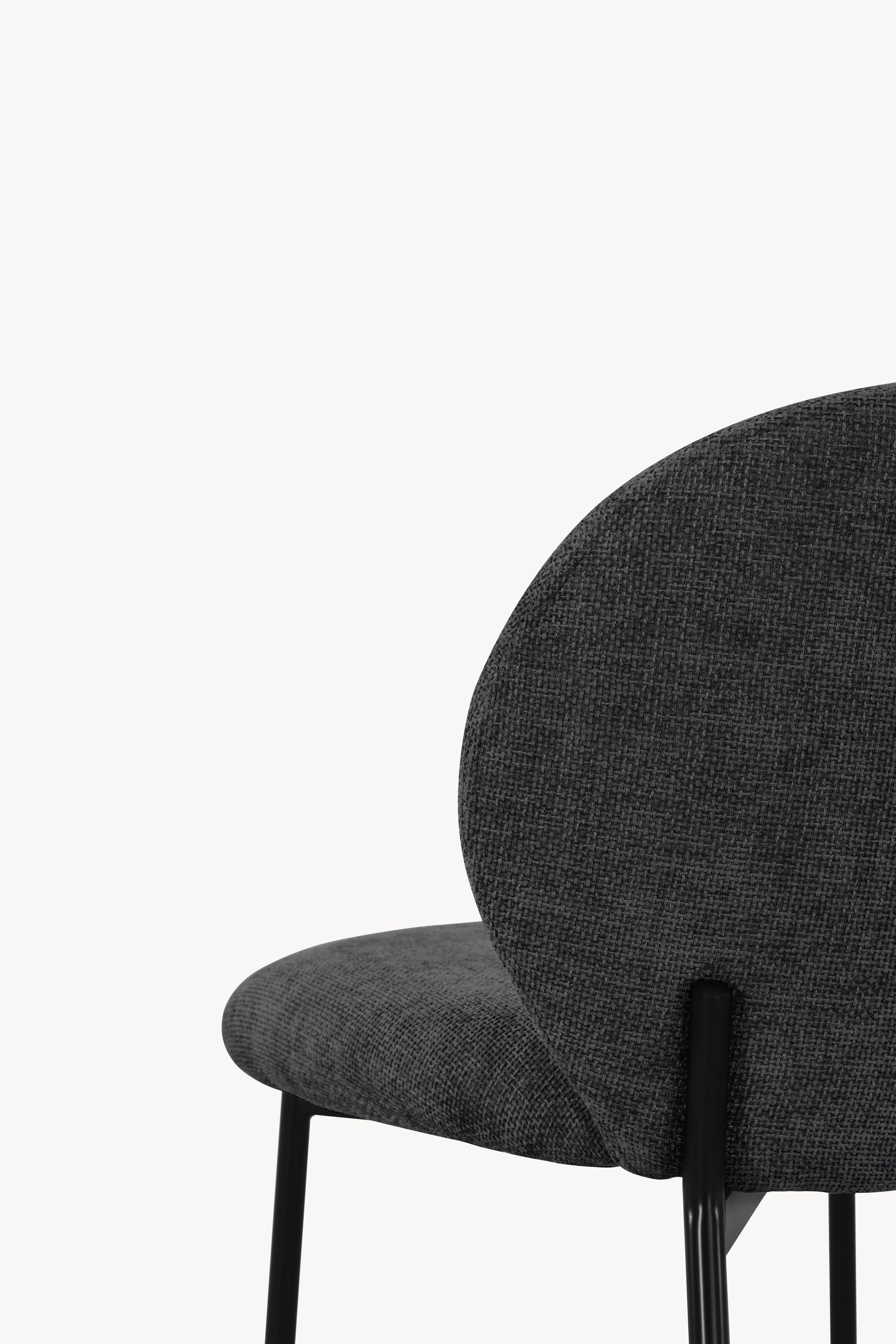 Chaises en tissu Icaro, Lot de 2, Gris Foncé - Image de détail 1