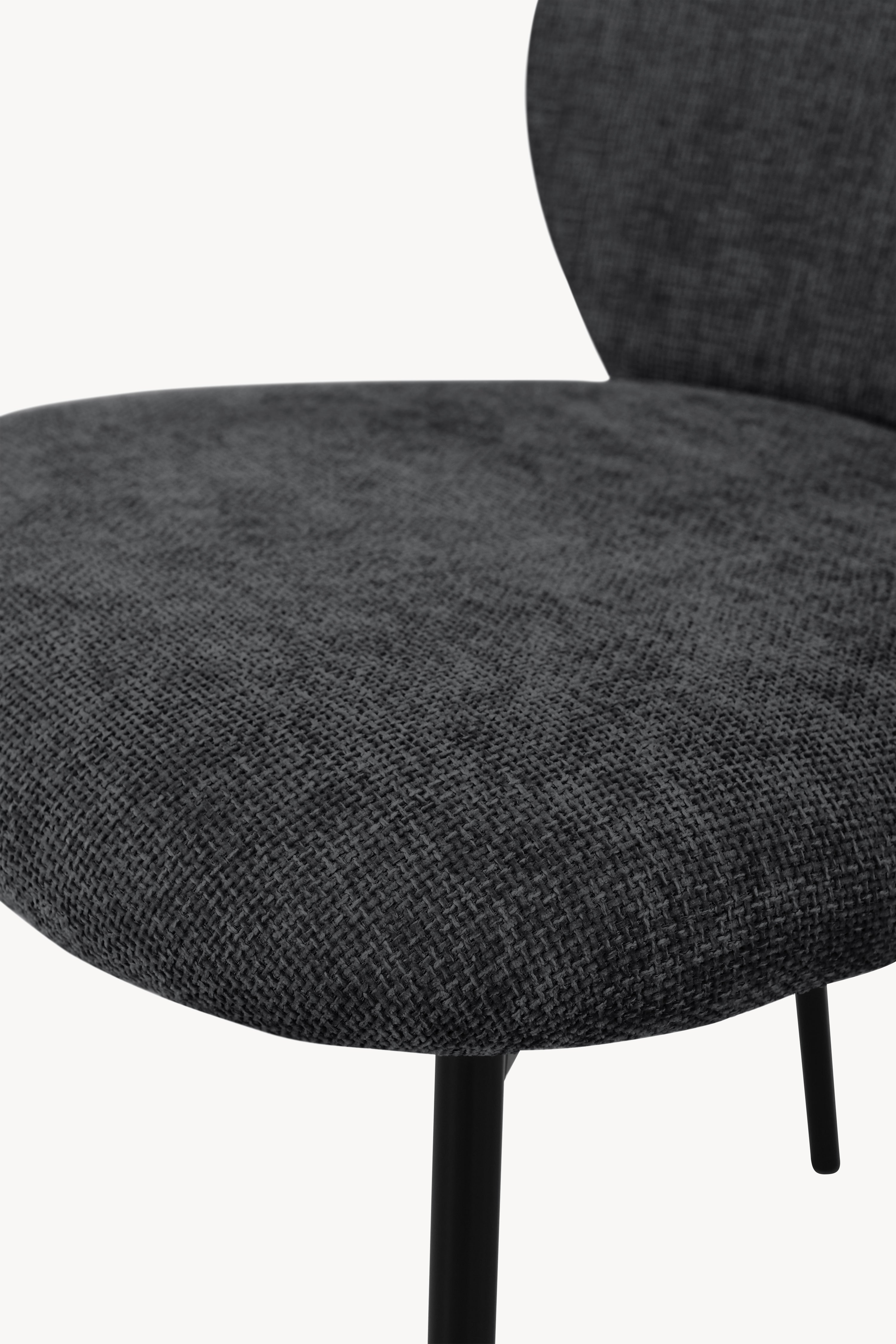Chaises en tissu Icaro, Lot de 2, Gris Foncé - Image de détail 14