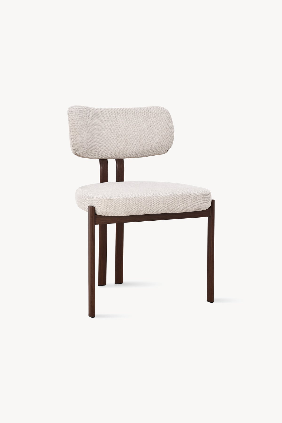Sedie in tessuto Laura, Set da 2, Beige con gambe in metallo finitura legno - Immagine dettaglio 3