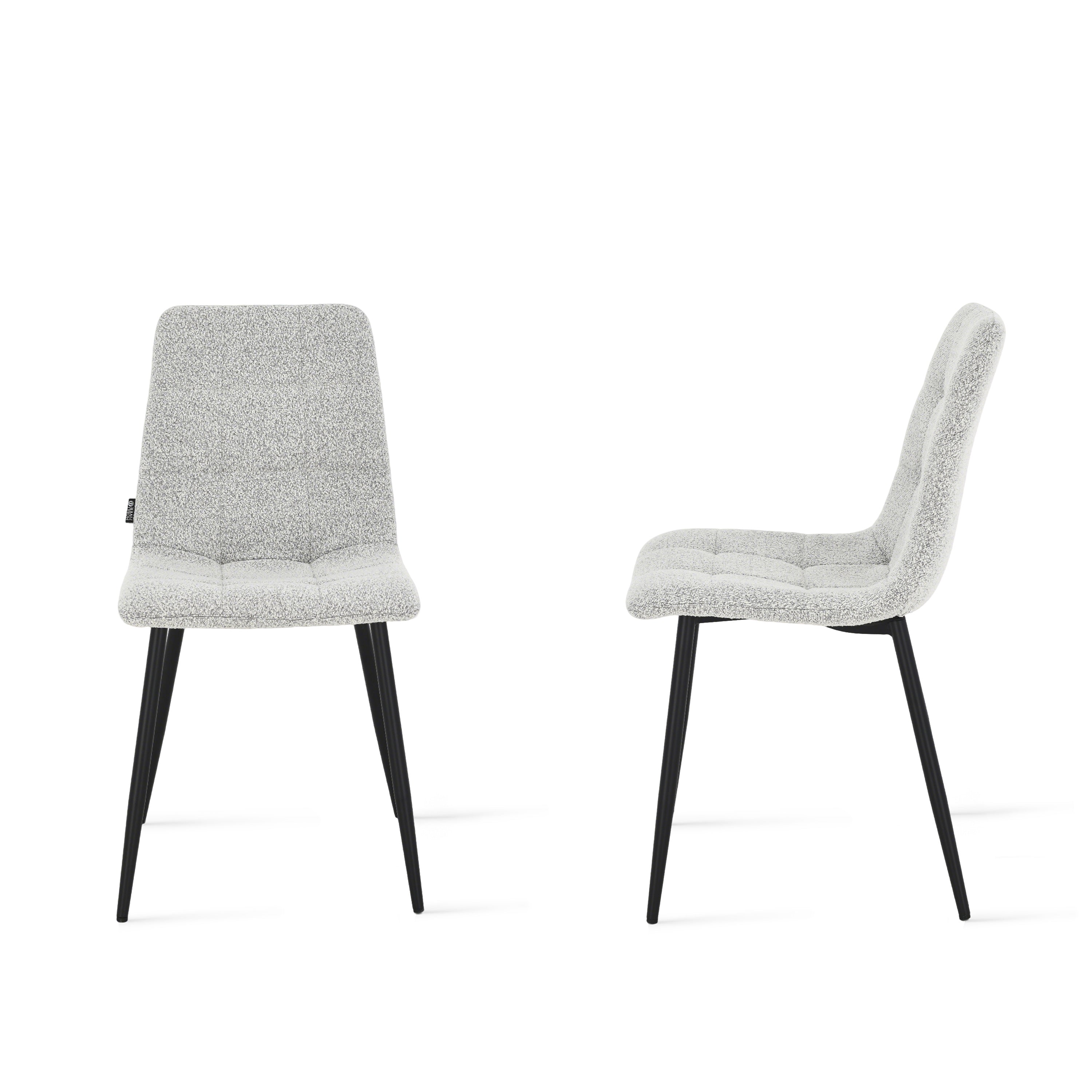 Lia Fabric Chairs, Set of 2, Cream White - Detail image 5