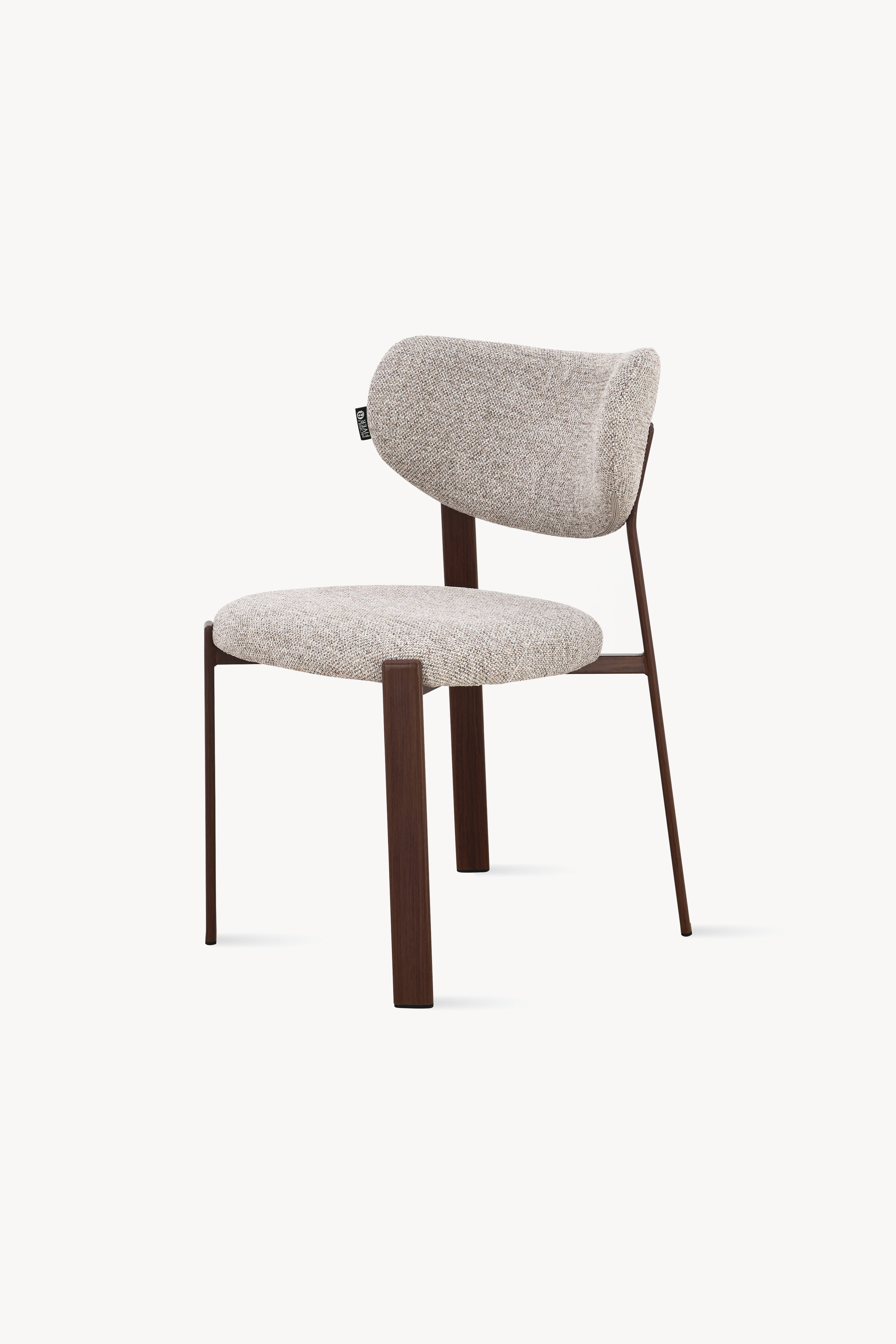 Matilda Stoffstühle, 2er-Set, Beige mit Metallbeinen in Dunkelholzoptik - Detailbild 2