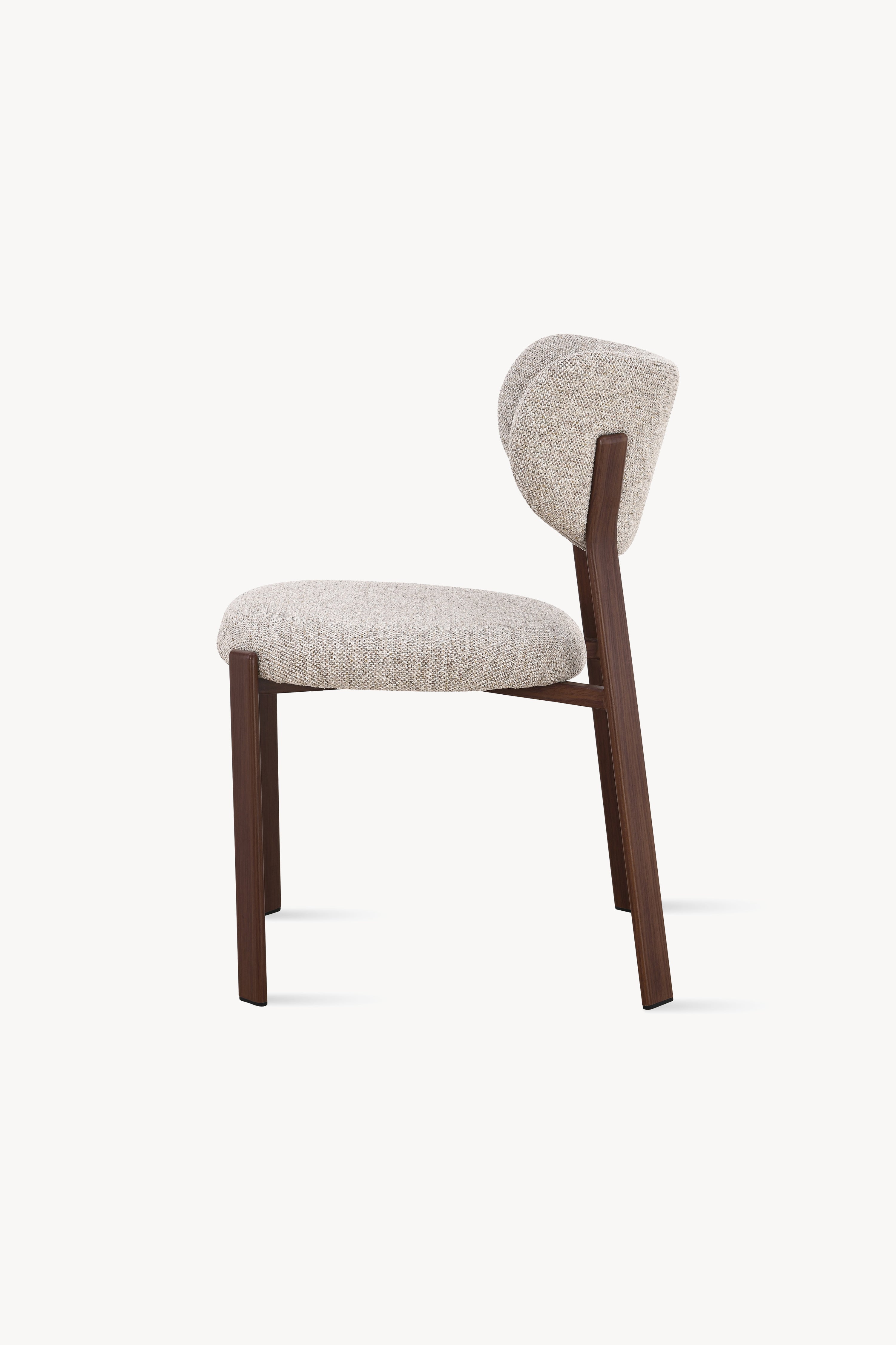 Matilda Stoffstühle, 2er-Set, Beige mit Metallbeinen in Dunkelholzoptik - Detailbild 8