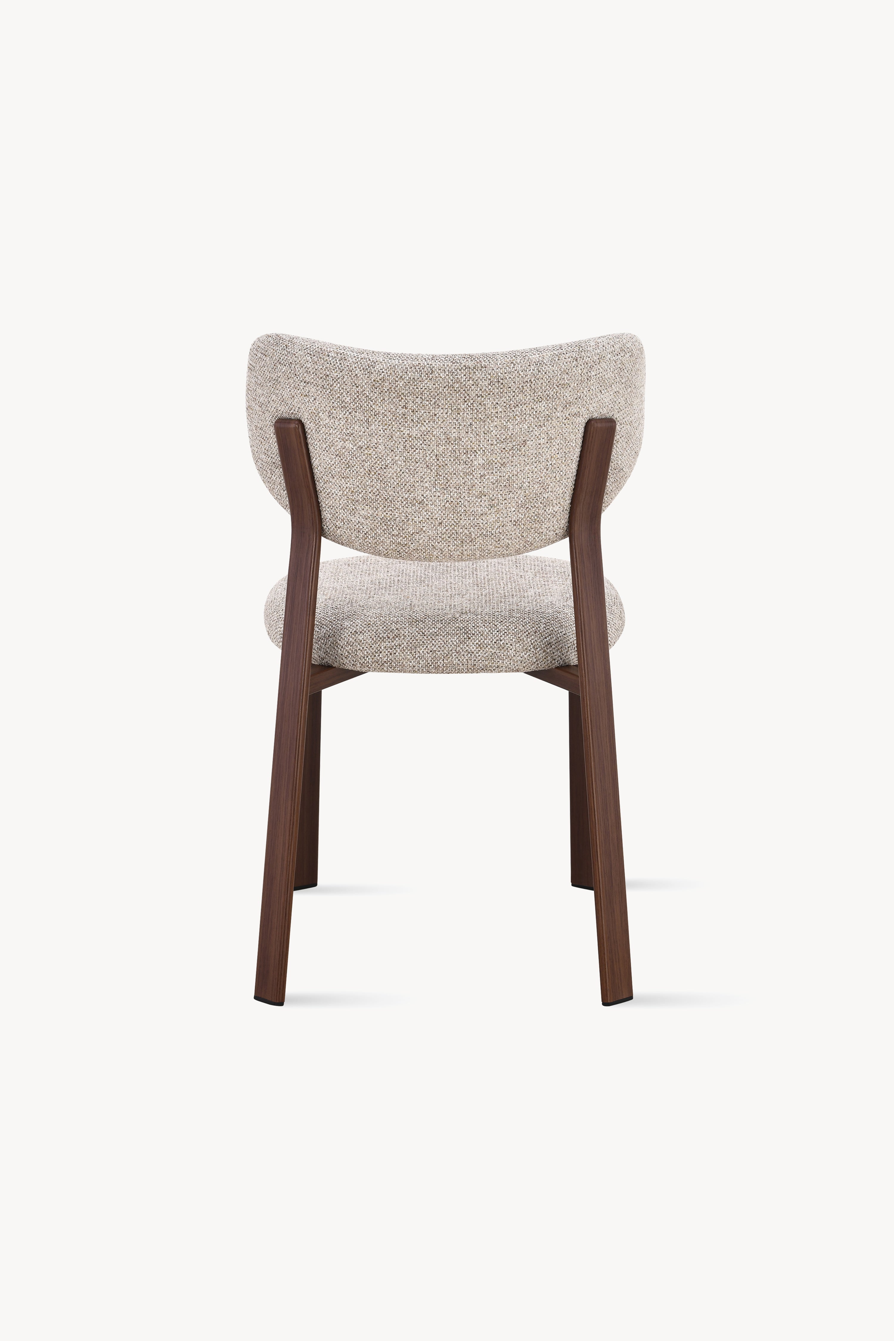 Matilda Stoffstühle, 2er-Set, Beige mit Metallbeinen in Dunkelholzoptik - Detailbild 7