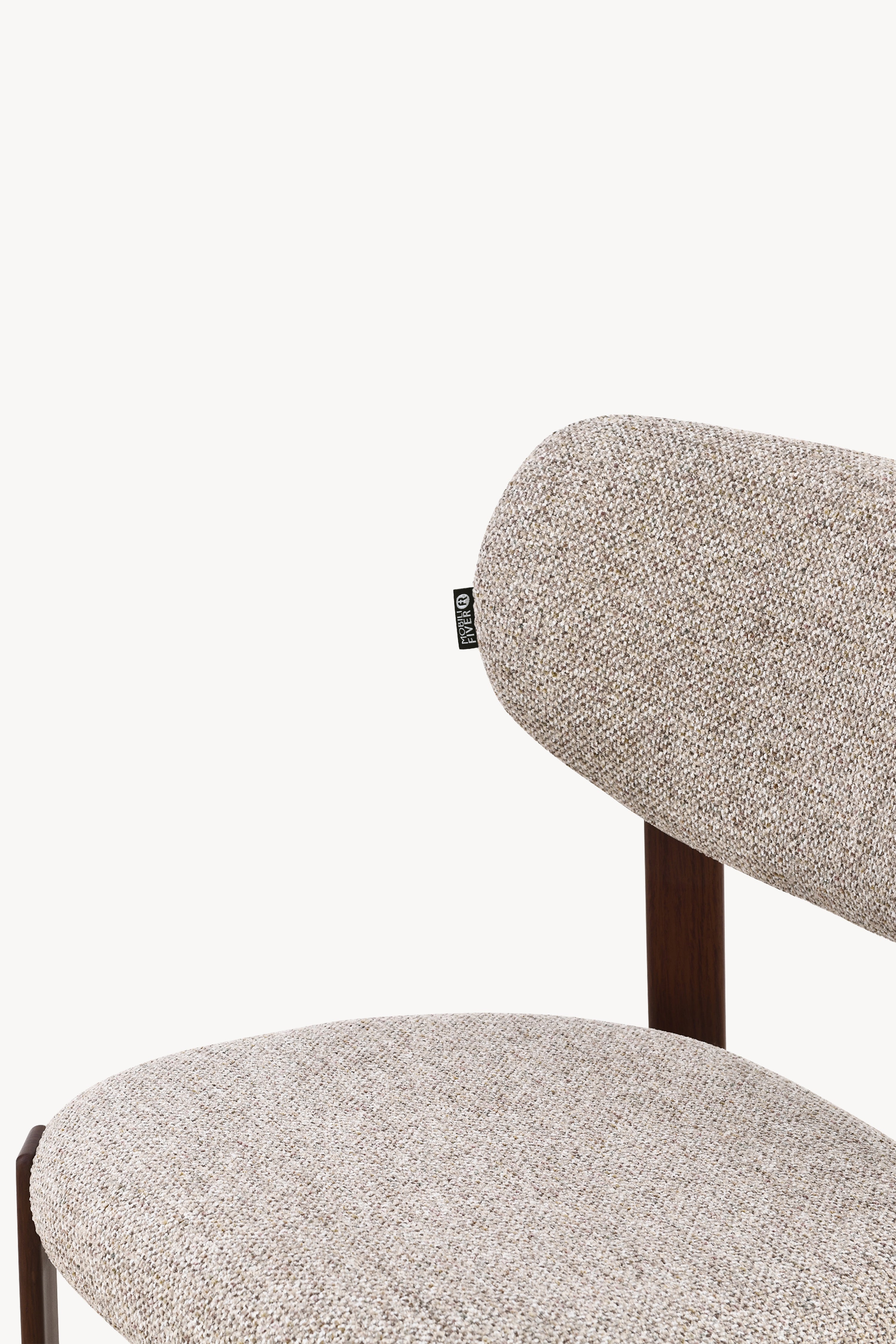 Matilda Stoffstühle, 2er-Set, Beige mit Metallbeinen in Dunkelholzoptik - Detailbild 5