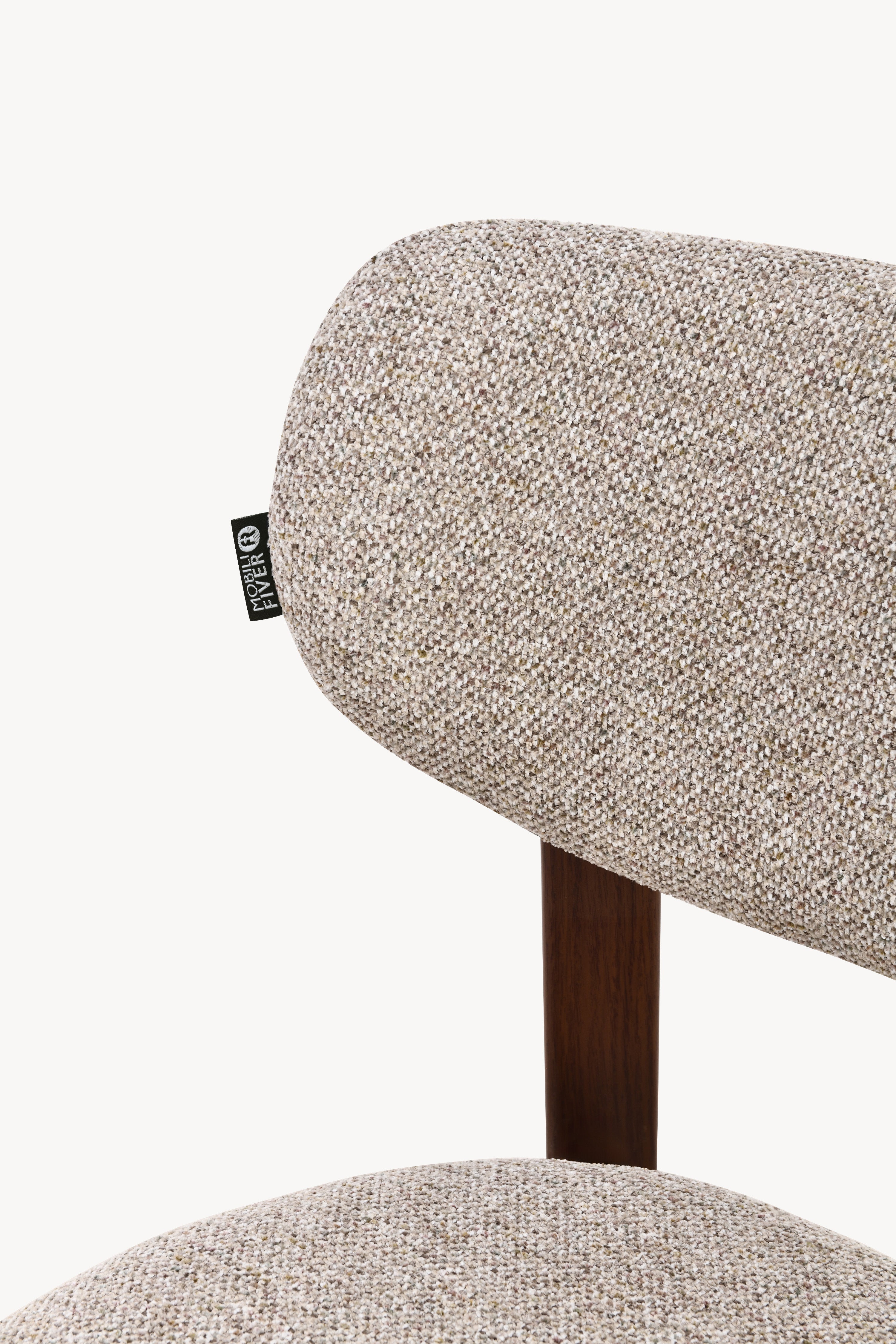 Matilda Stoffstühle, 2er-Set, Beige mit Metallbeinen in Dunkelholzoptik - Detailbild 9