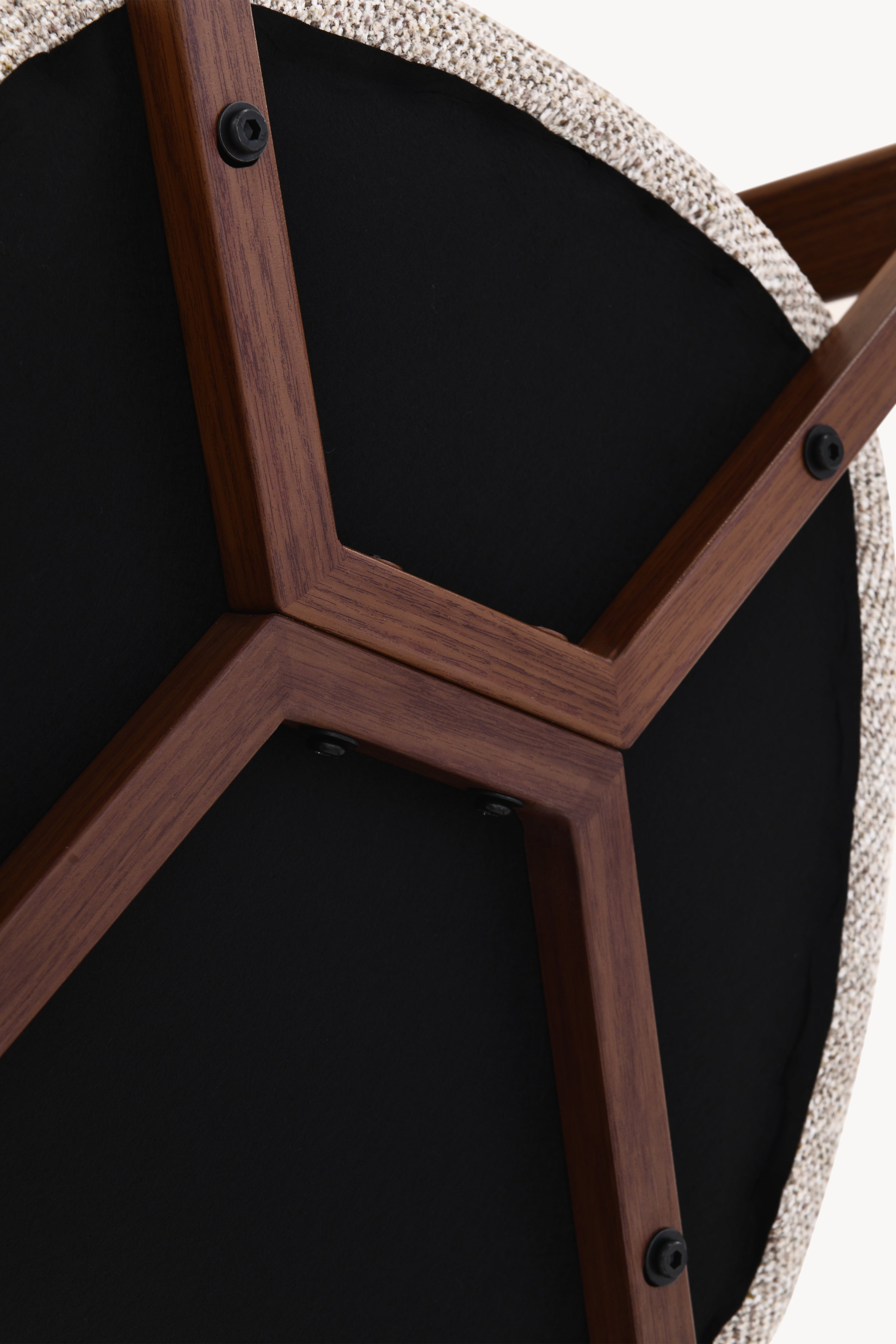 Matilda Stoffstühle, 2er-Set, Beige mit Metallbeinen in Dunkelholzoptik - Detailbild 13