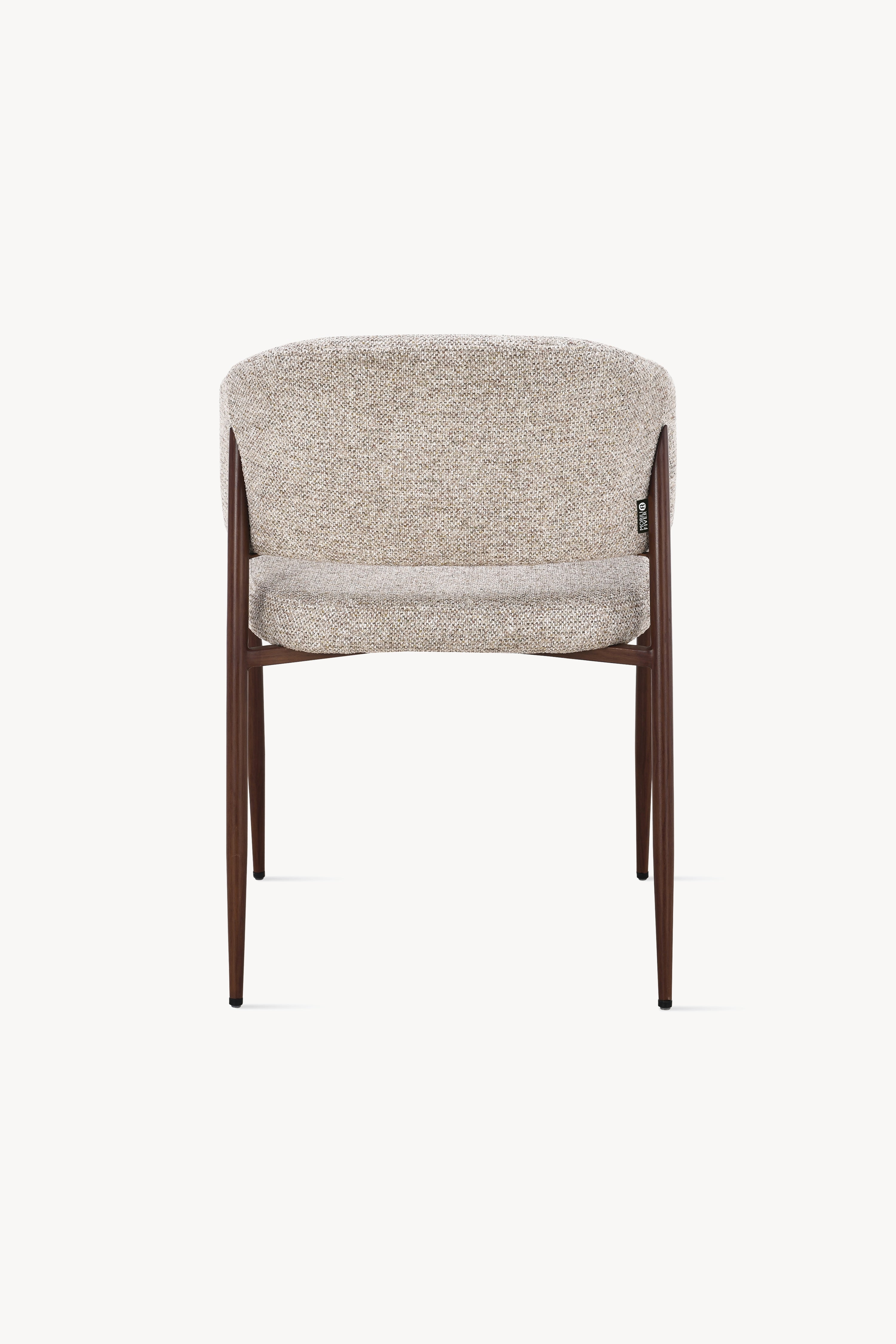 Martina Stoffstühle, 2er-Set, Beige mit Metallbeinen in Dunkelholzoptik - Detailbild 4