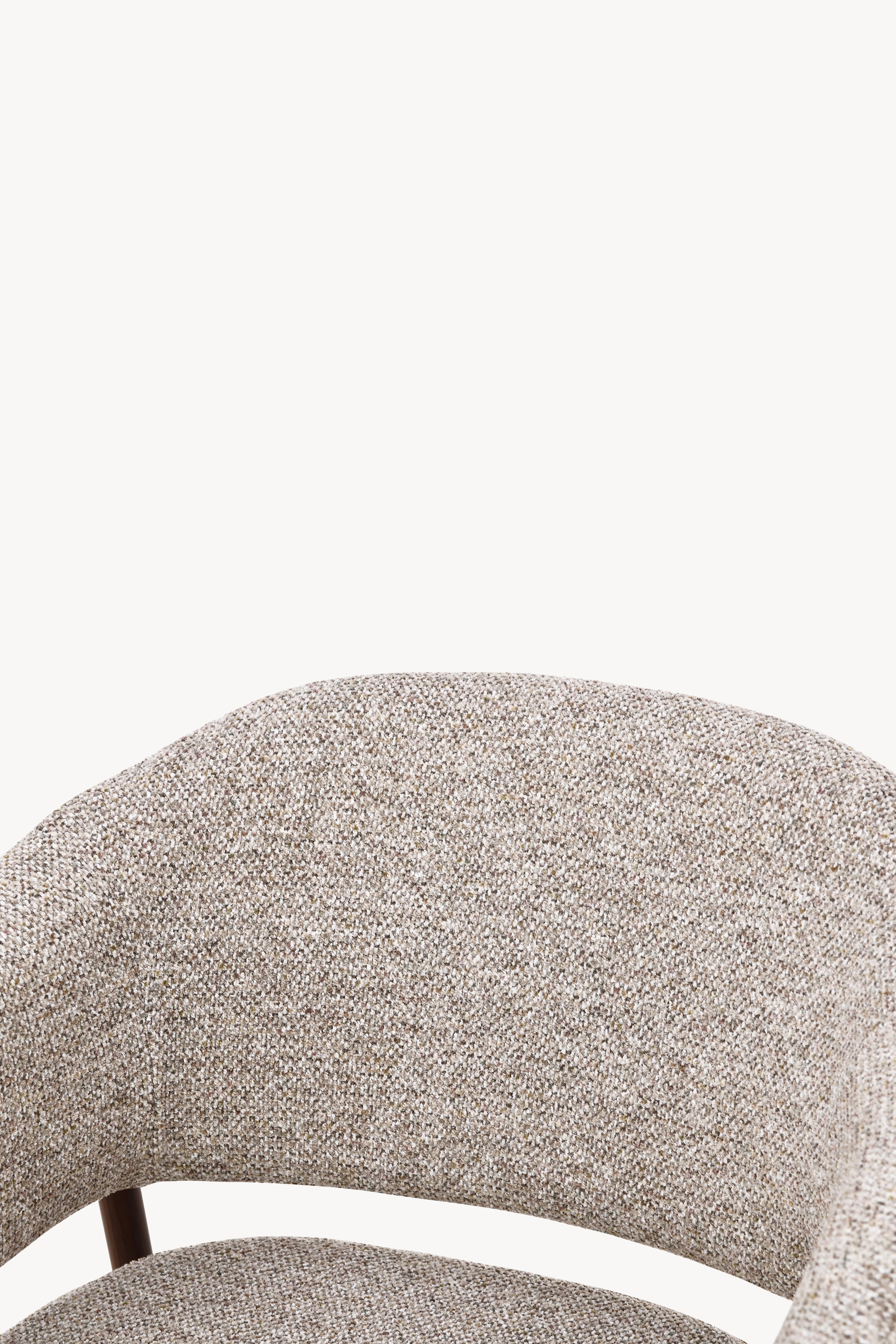 Martina Stoffstühle, 2er-Set, Beige mit Metallbeinen in Dunkelholzoptik - Detailbild 7