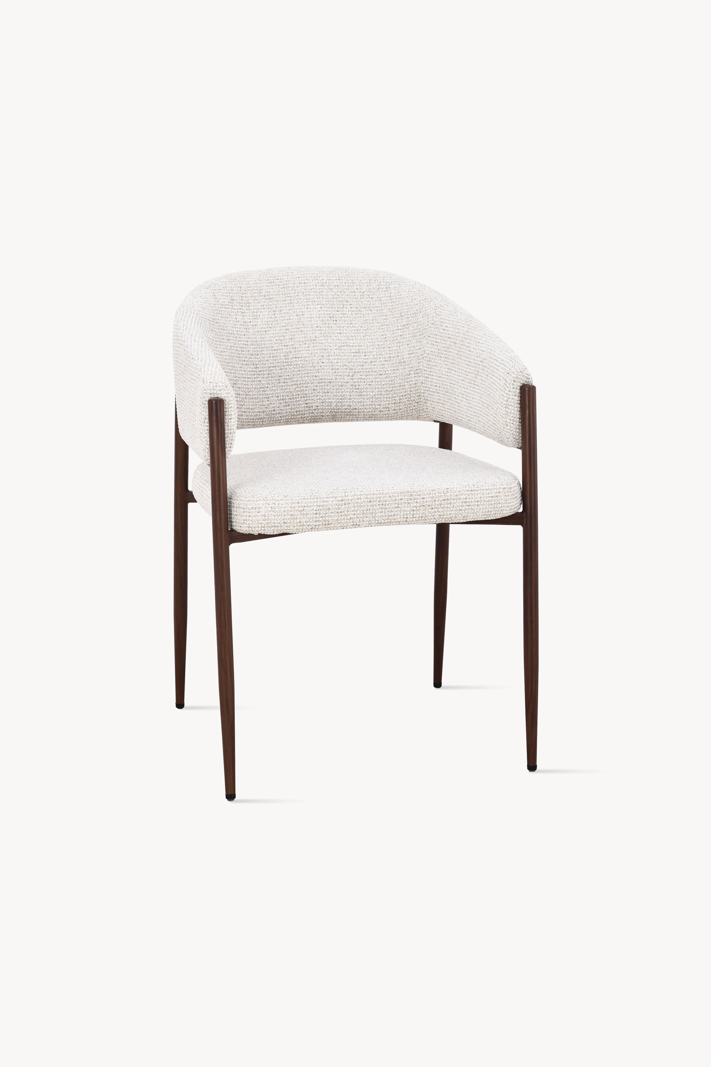 Martina Fabric Chairs, Set of 2, Cream White with Metal Legs in Dark Wood Finish - Detail image 10
