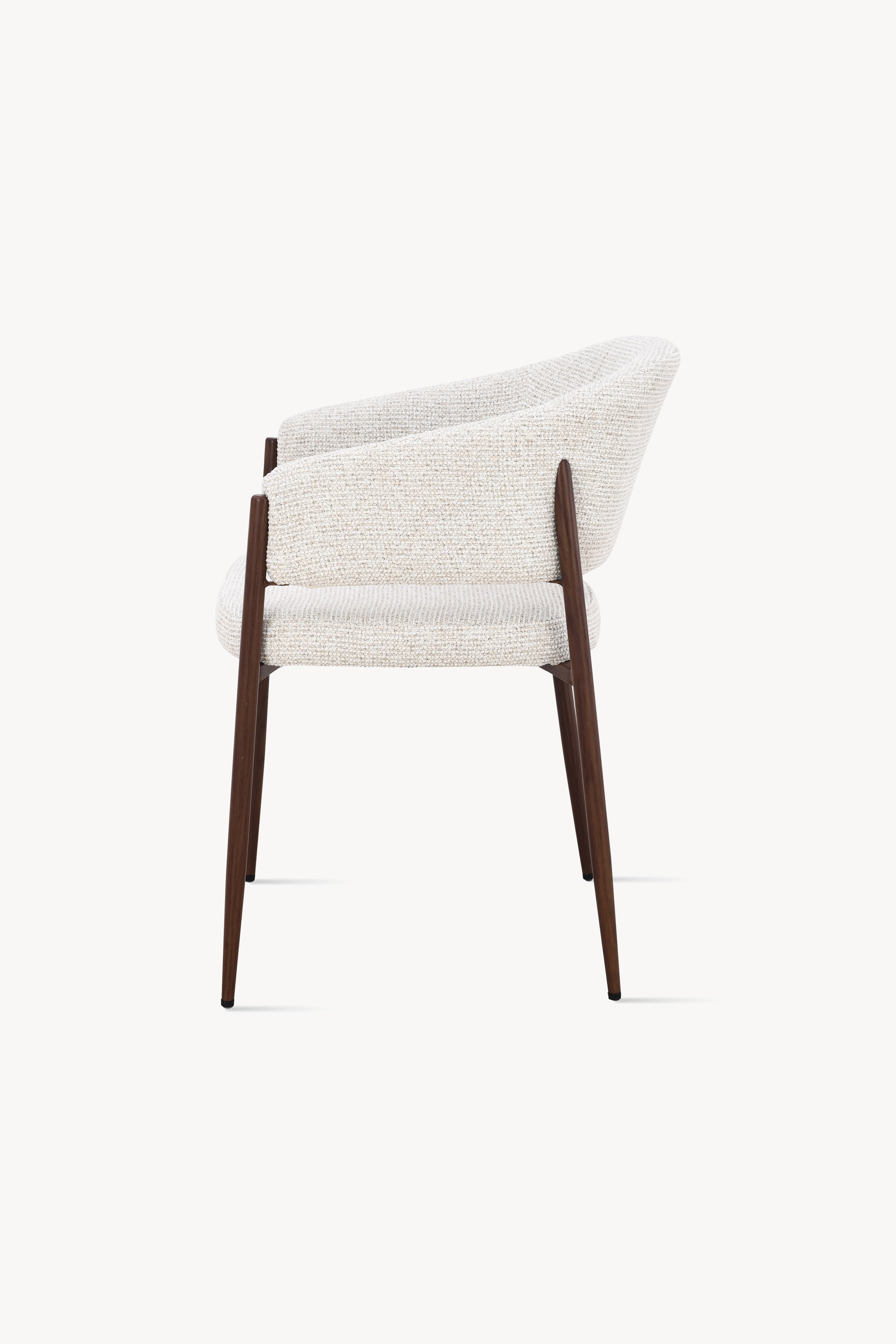 Martina Fabric Chairs, Set of 2, Cream White with Metal Legs in Dark Wood Finish - Detail image 11