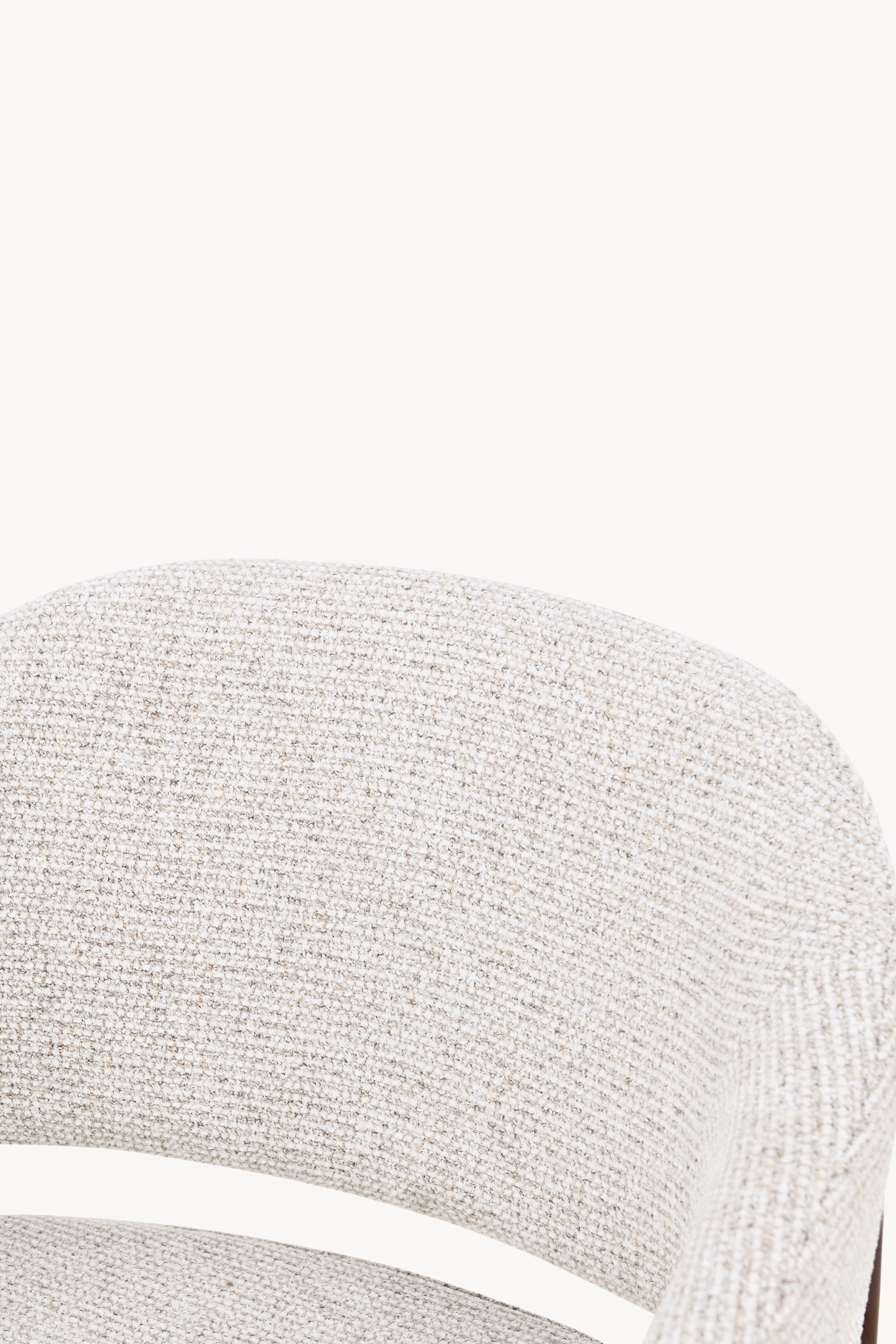 Martina Fabric Chairs, Set of 2, Cream White with Metal Legs in Dark Wood Finish - Detail image 4