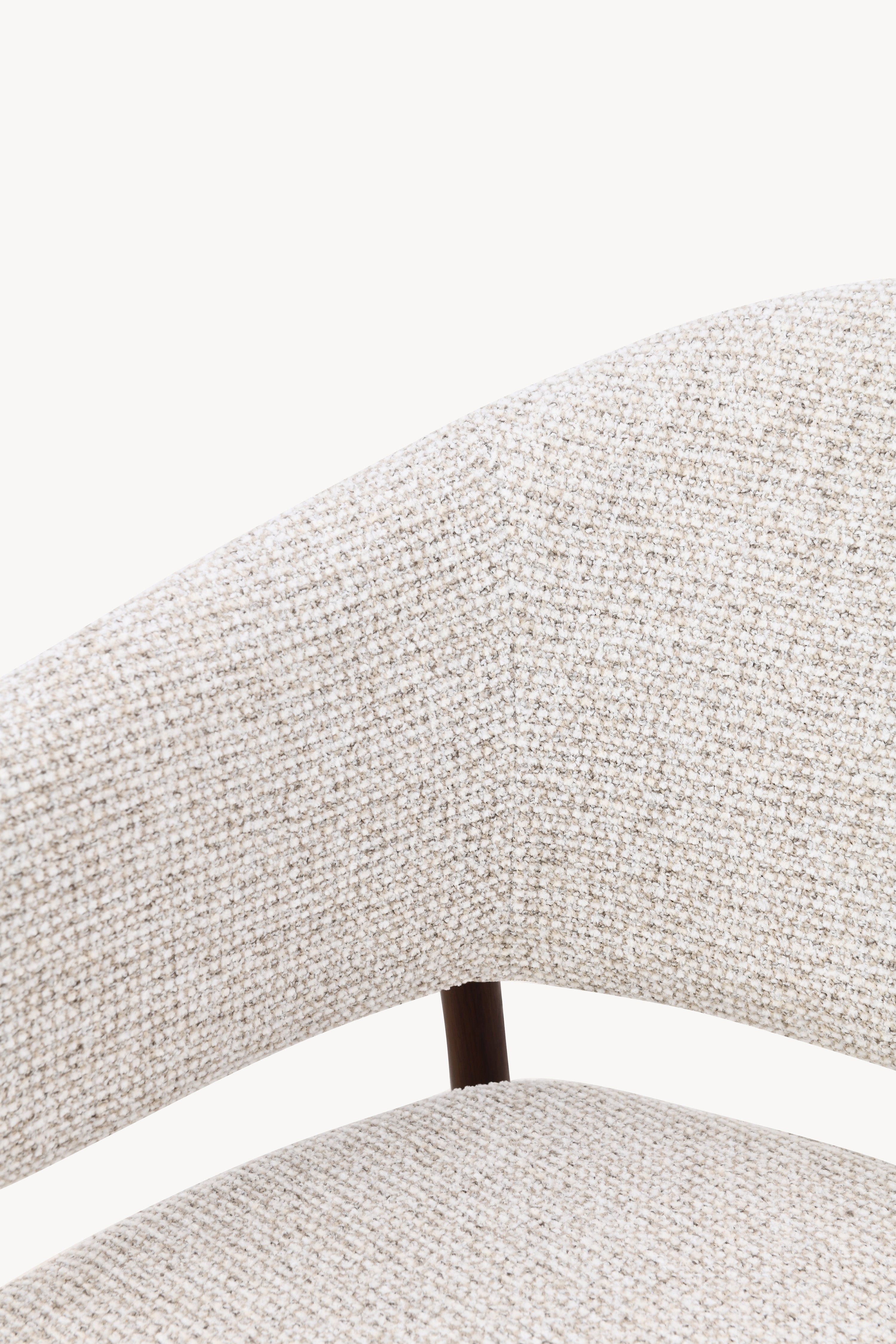 Martina Fabric Chairs, Set of 2, Cream White with Metal Legs in Dark Wood Finish - Detail image 7