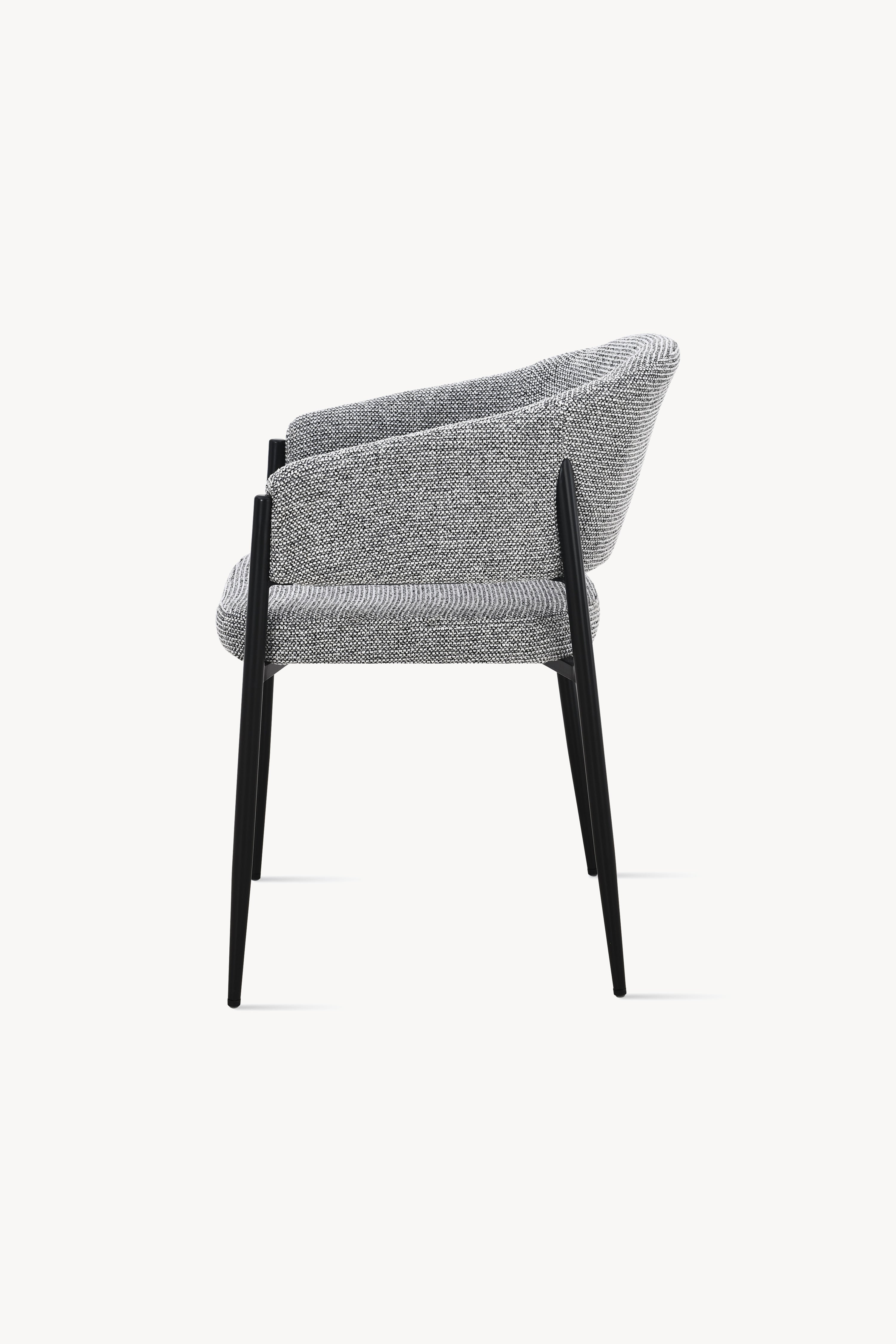 Martina Fabric Chairs, Set of 2, Grey with Black Metal Legs - Detail image 3