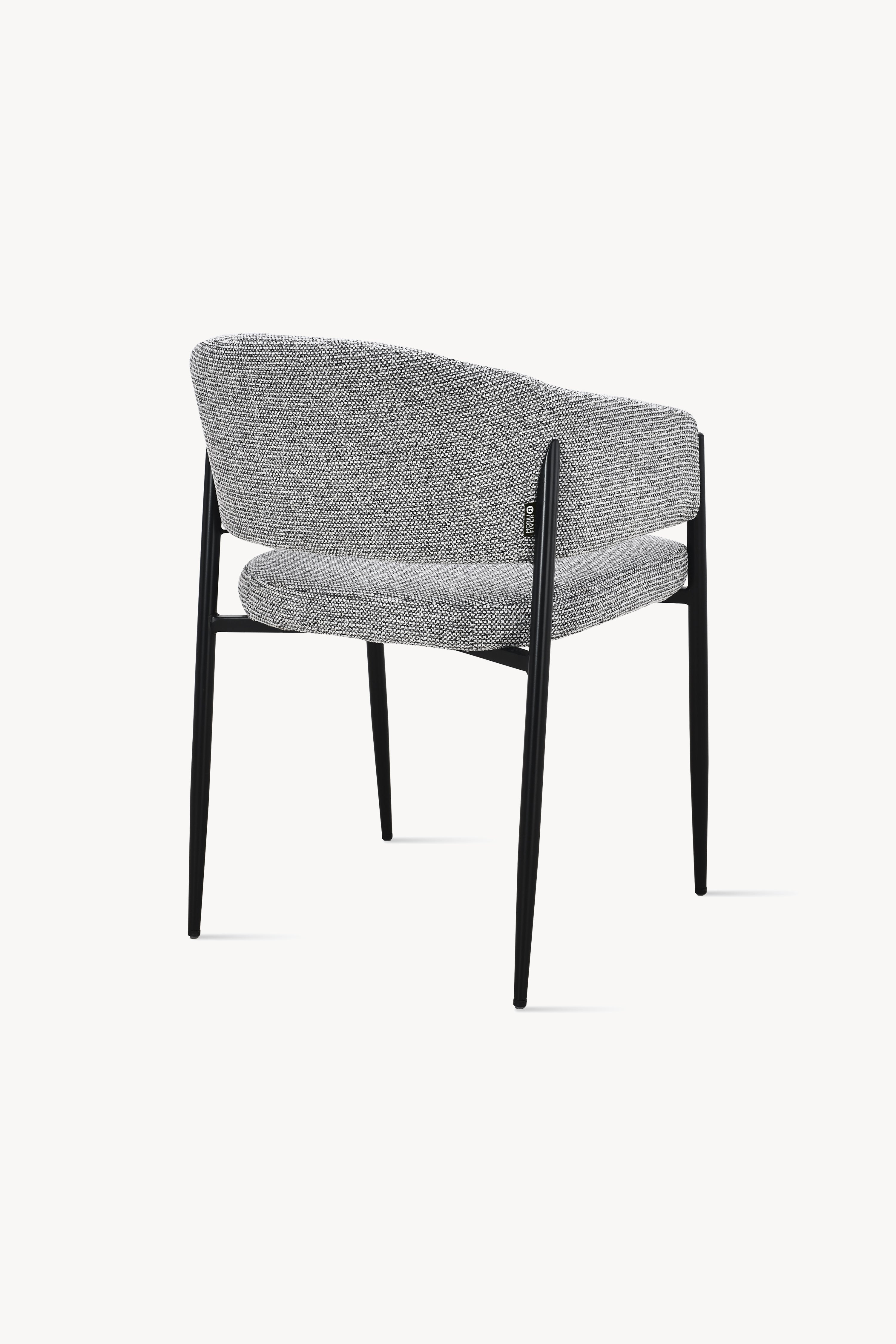 Martina Fabric Chairs, Set of 2, Grey with Black Metal Legs - Detail image 5
