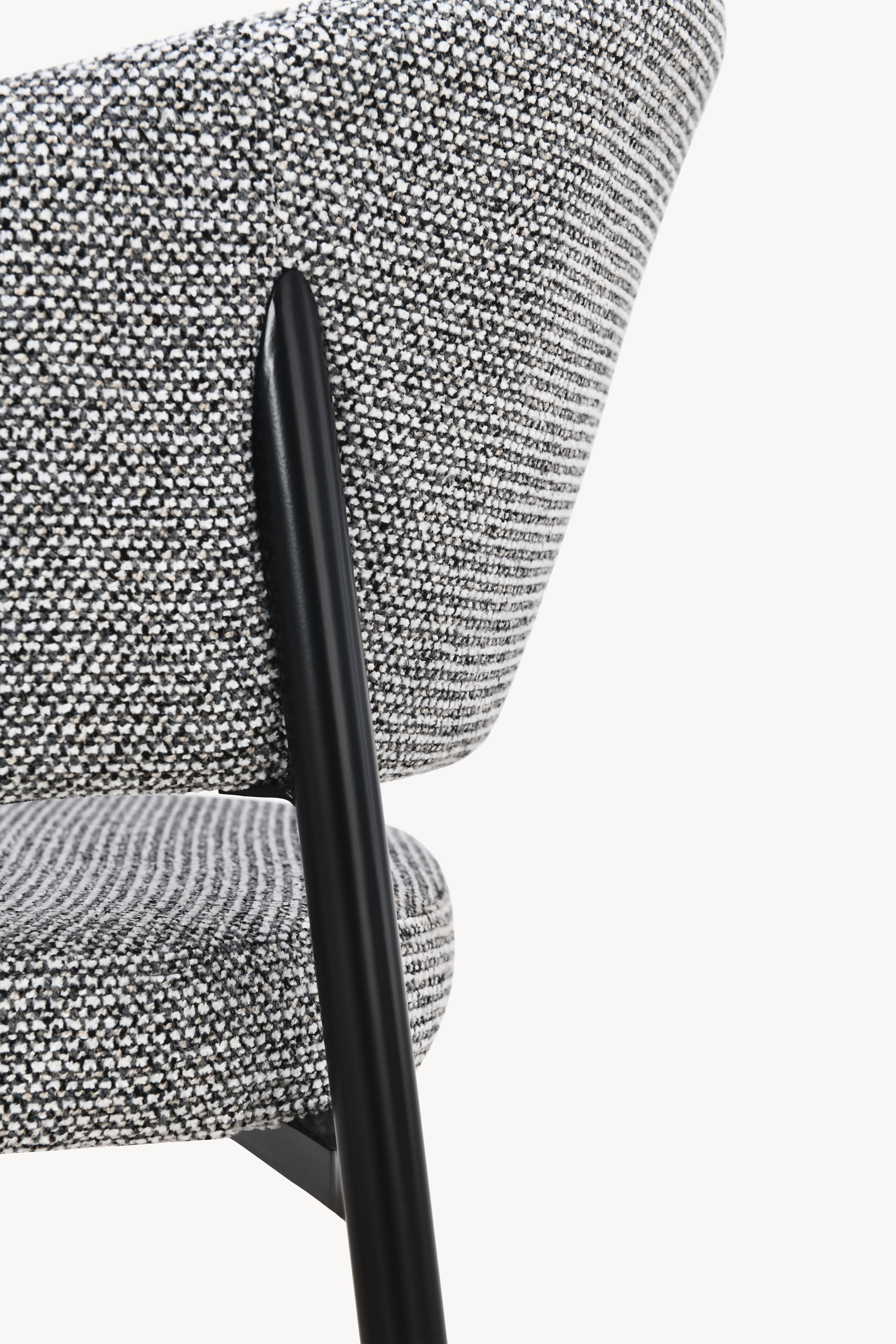 Martina Fabric Chairs, Set of 2, Grey with Black Metal Legs - Detail image 6