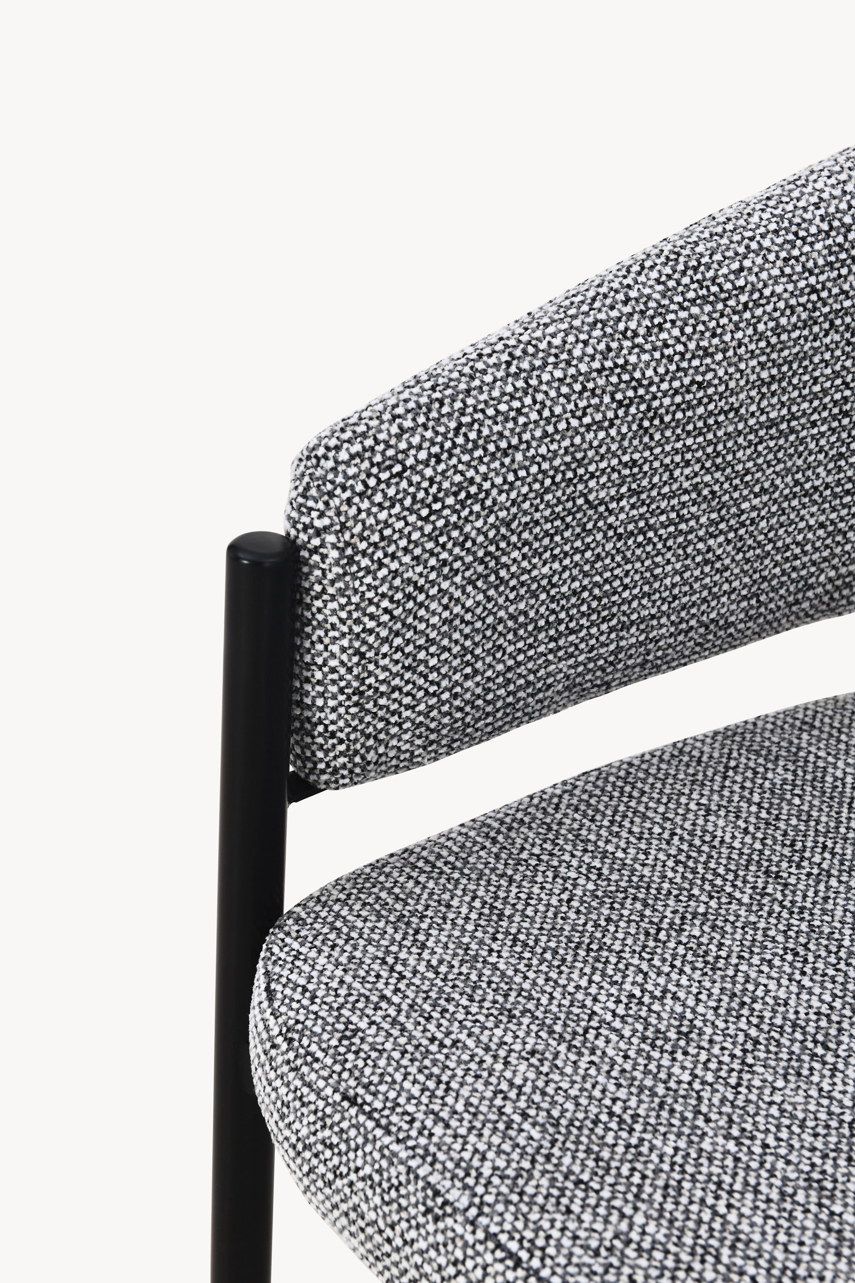 Martina Fabric Chairs, Set of 2, Grey with Black Metal Legs - Detail image 13