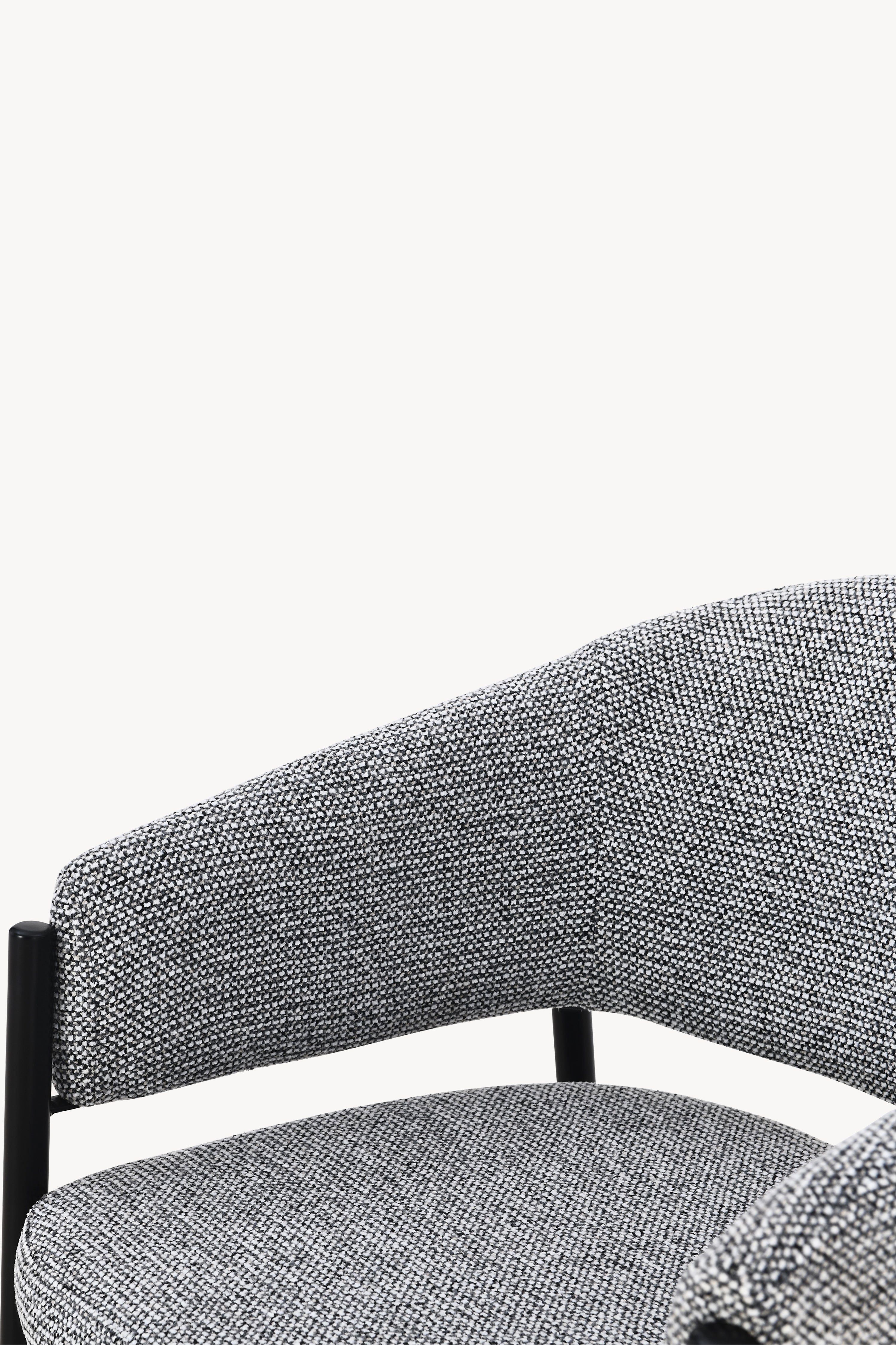 Martina Fabric Chairs, Set of 2, Grey with Black Metal Legs - Detail image 15