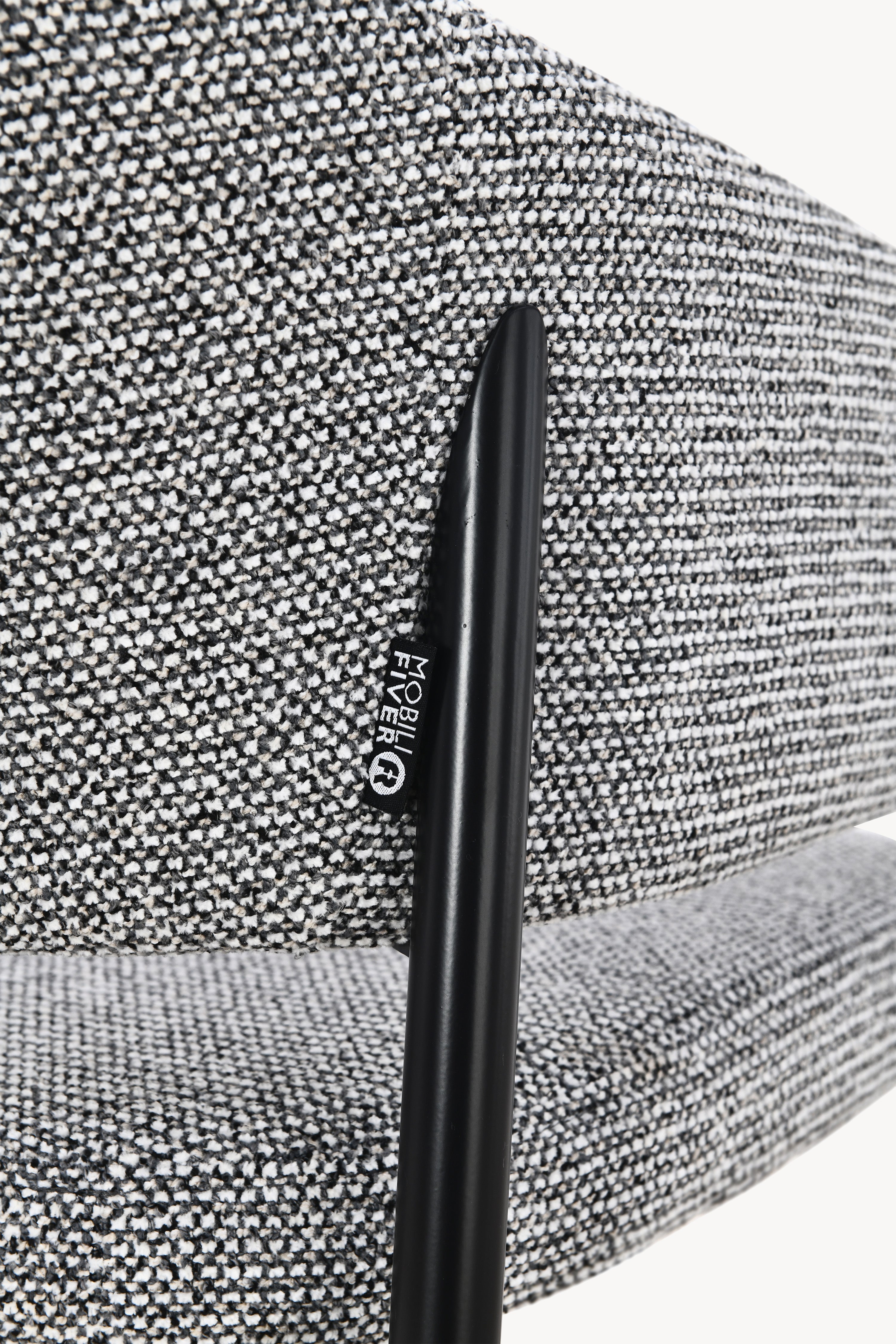 Martina Fabric Chairs, Set of 2, Grey with Black Metal Legs - Detail image 16