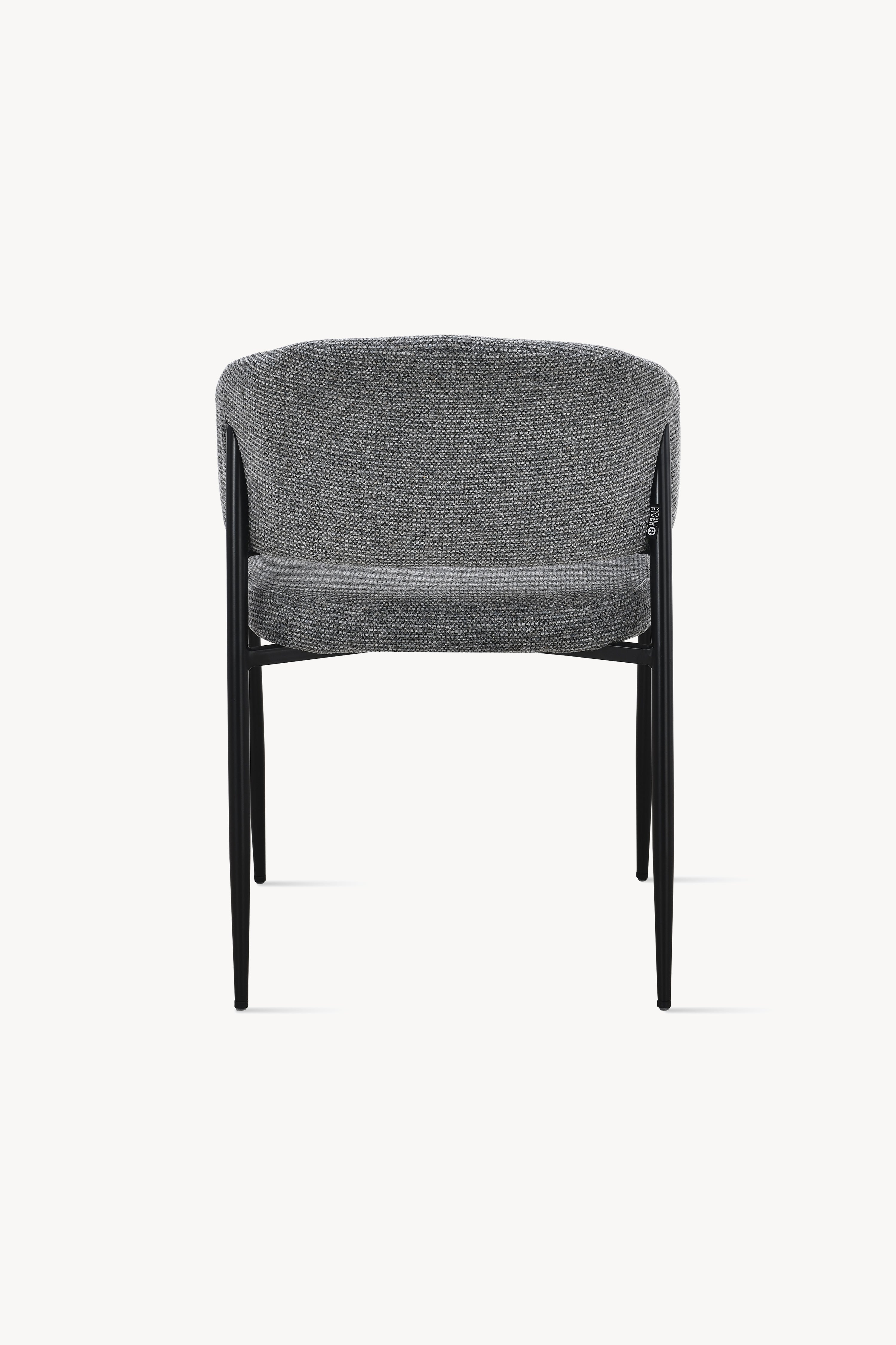 Chaises en tissu Martina, Lot de 2, Gris Foncé avec pieds en métal noir - Image de détail 11