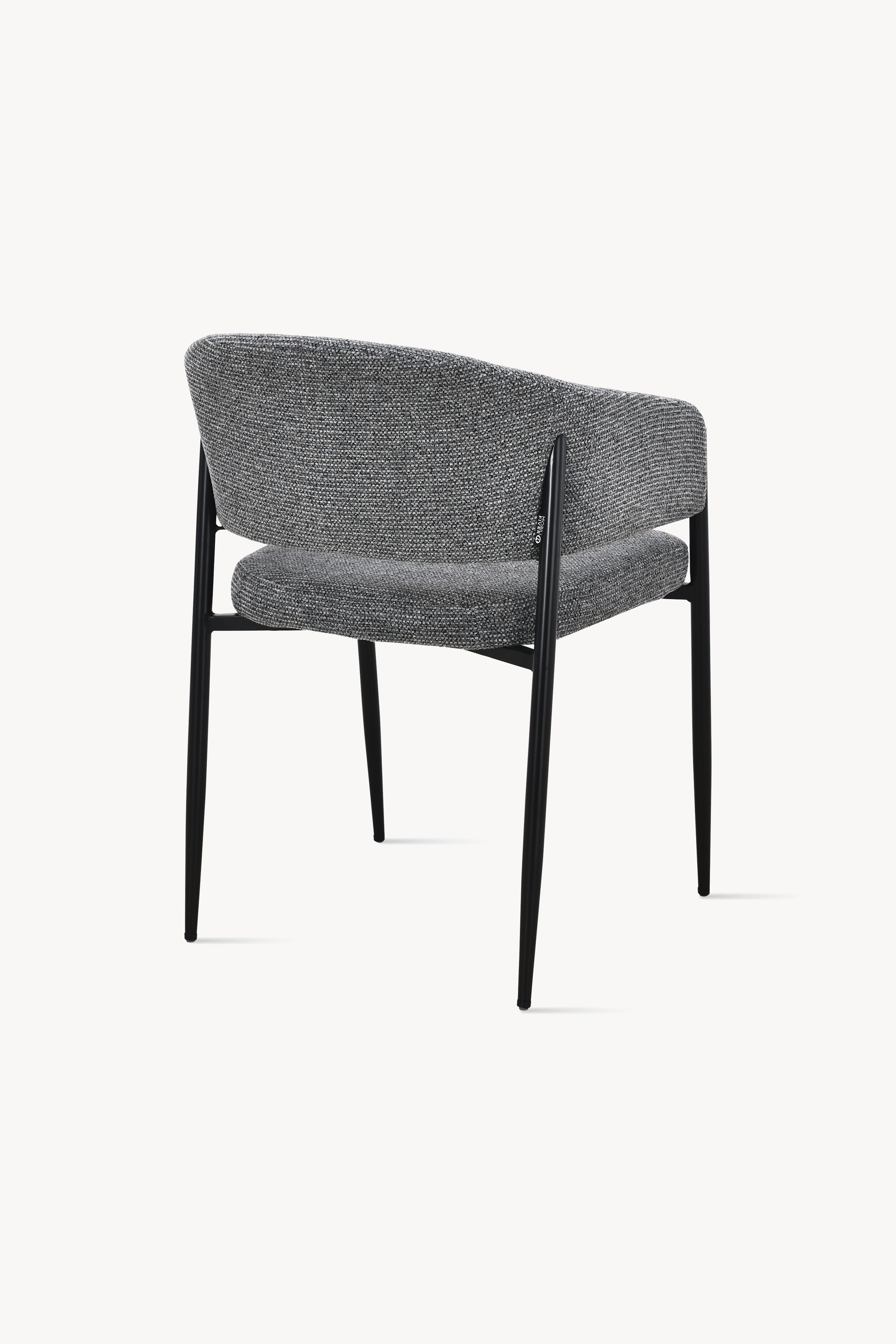 Chaises en tissu Martina, Lot de 2, Gris Foncé avec pieds en métal noir - Image de détail 12